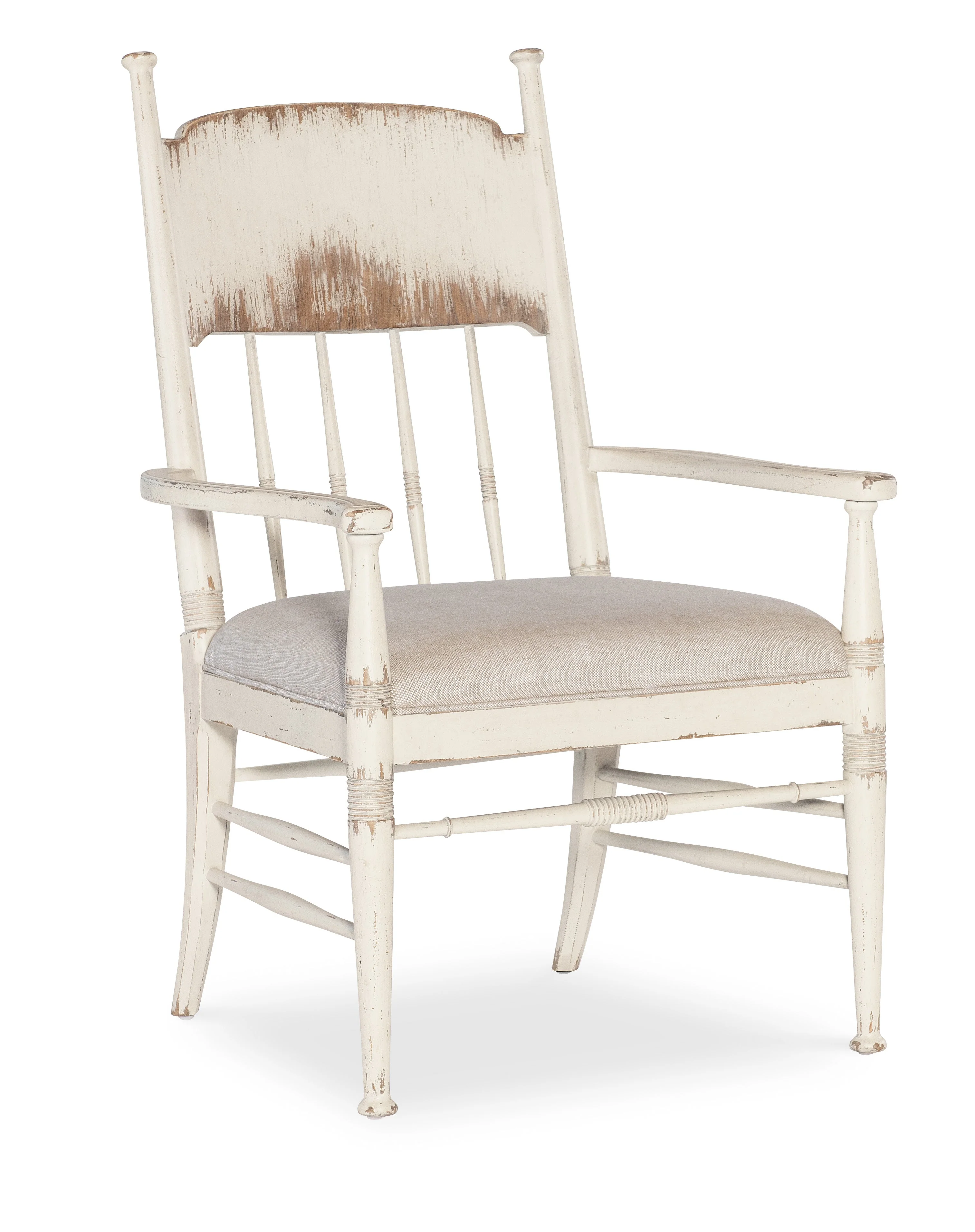 Americana Upholstered Seat Arm Chair | Rich Oak Character Beneath - Image 1