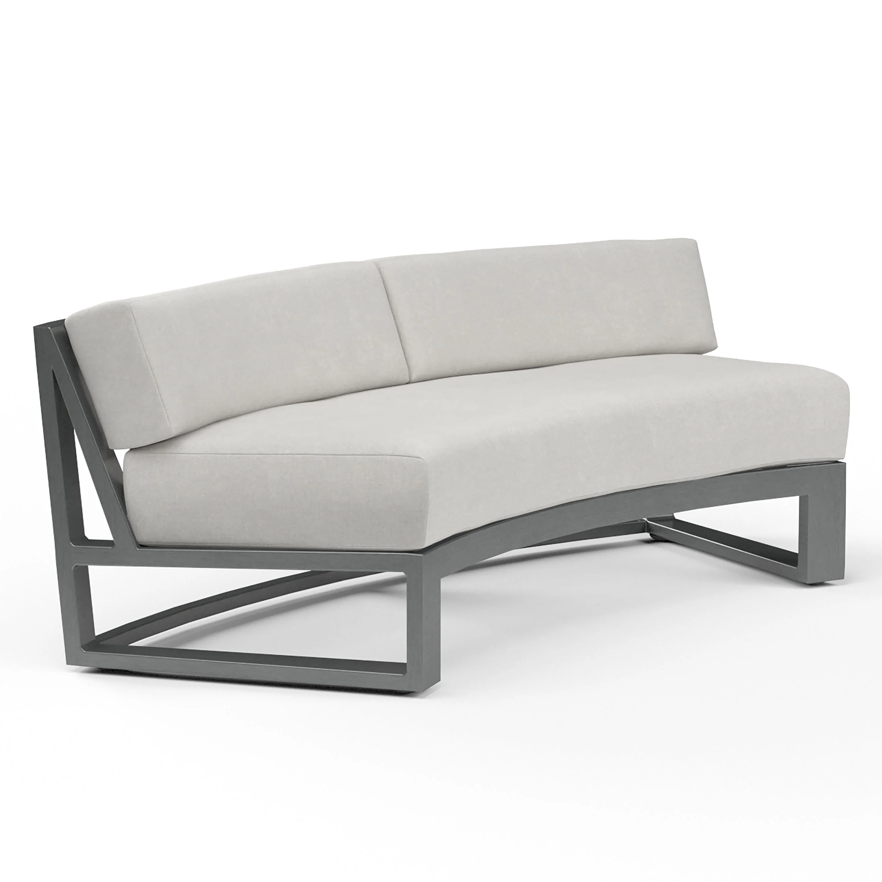 Redondo Curved Sofa in Cast Silver, No Welt