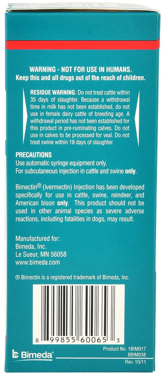 Bimectin Injection (1%) Cattle & Swine Dewormer - Image 2