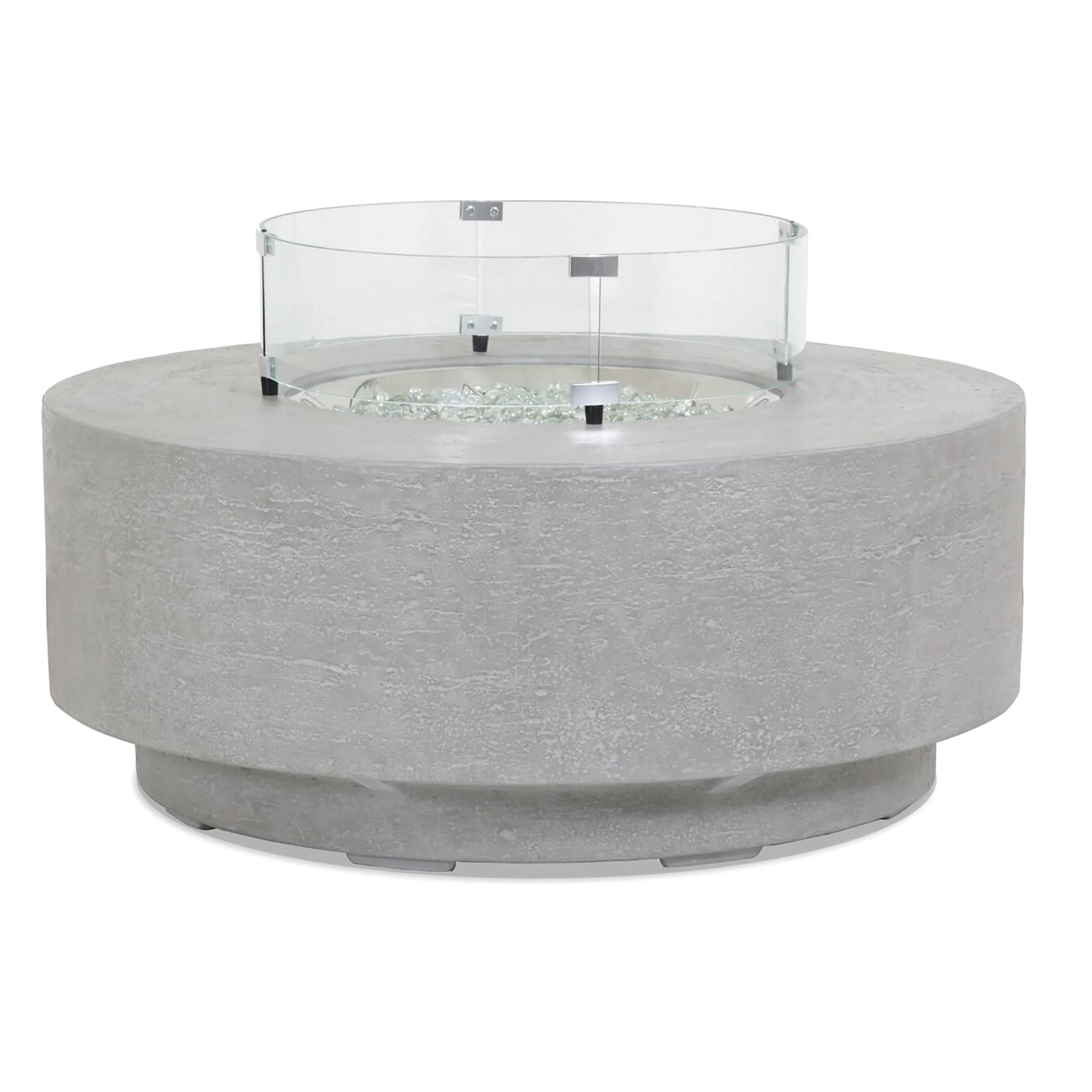 Gravelstone Round Fire Table w/ Glass Surround