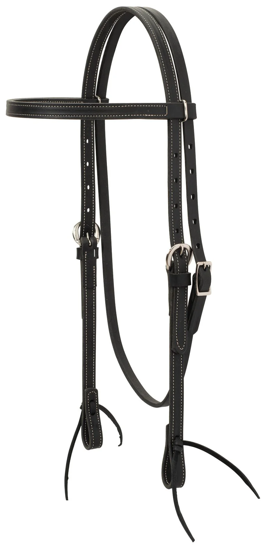 Black Latigo Leather Browband Headstall - Image 1
