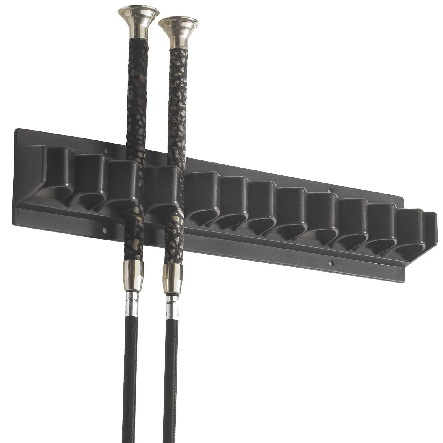 Wall Mounted Whip Holder, Black 11 Slot Whip Rack