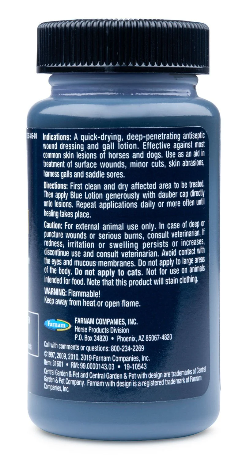 Blue Lotion Antiseptic Wound Dressing for Horses & Dogs - Image 2