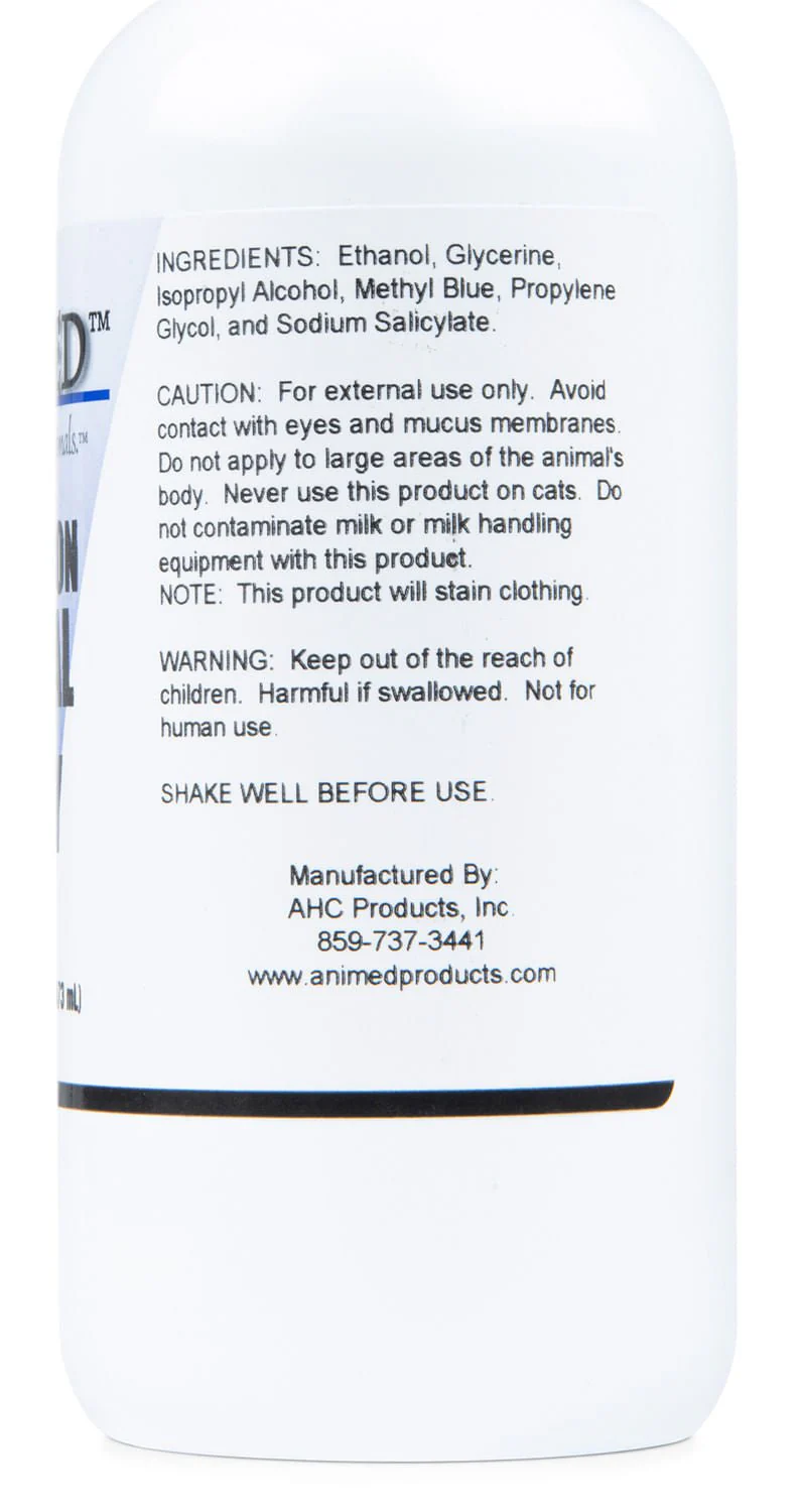 Animed Blue Lotion Topical Antiseptic Wound Dressing Spray - Image 2