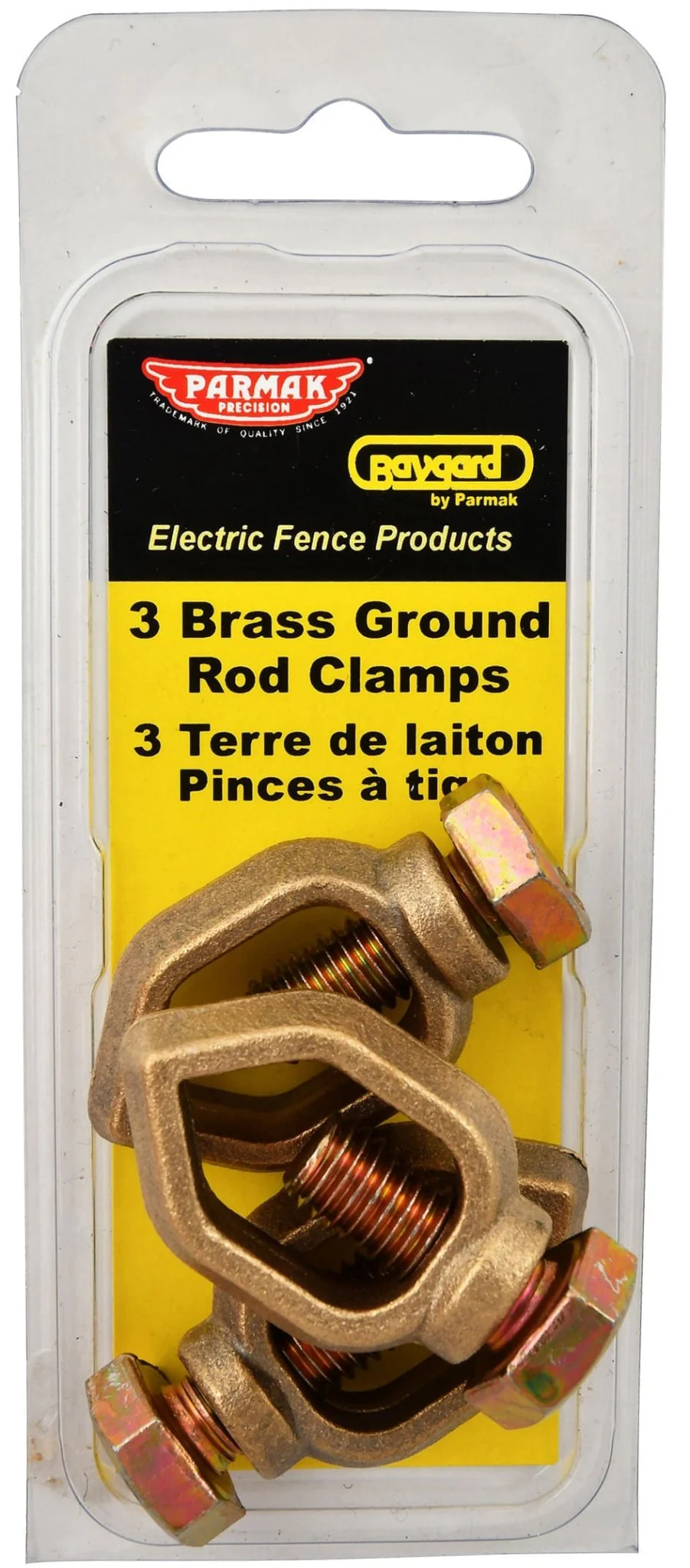 Brass Grounding Rod Clamps, 3 pack - Image 1