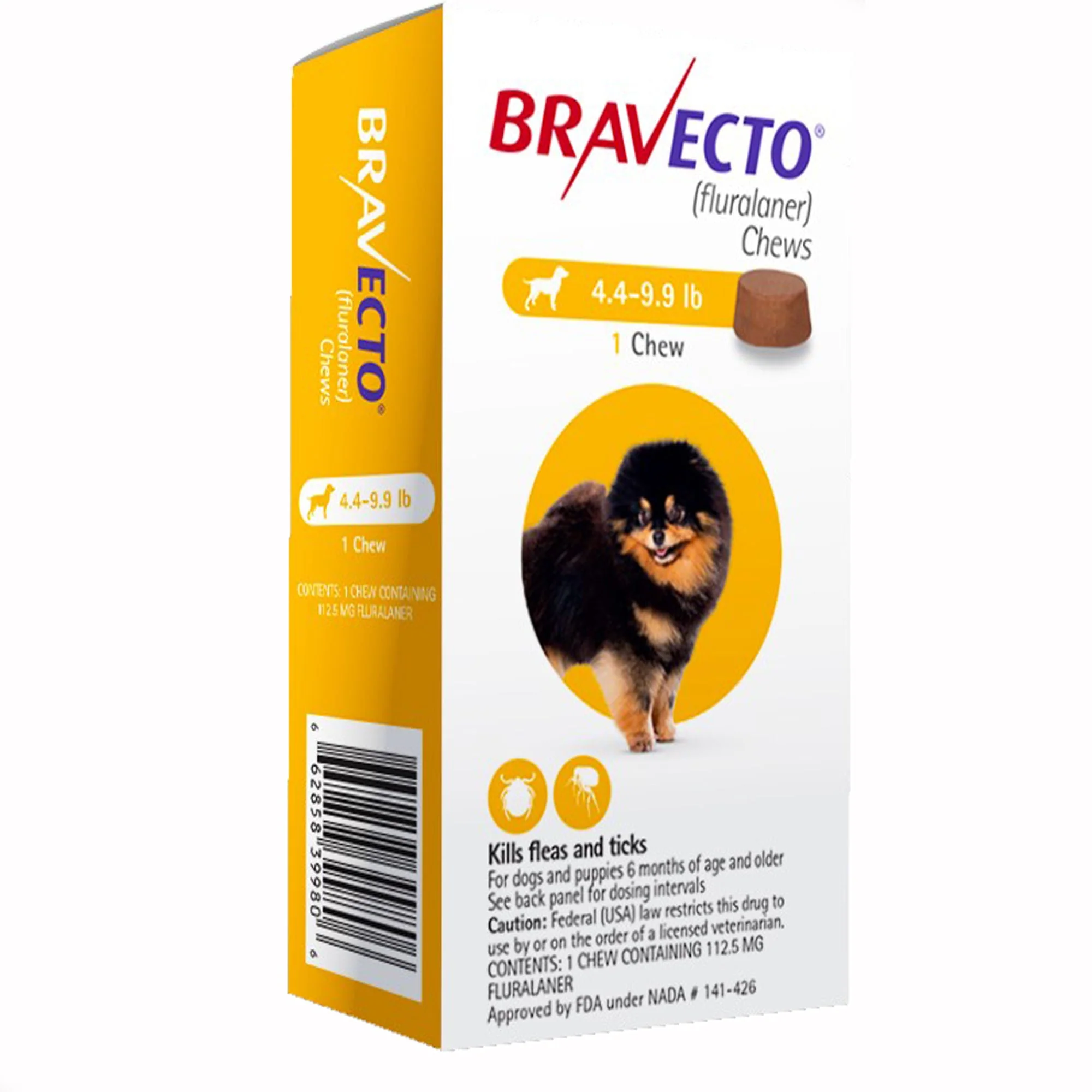 Rx Bravecto Chews for Dogs (Fluralaner) - 12 Week Flea & Tick Prevention, 1 Chew - Image 1