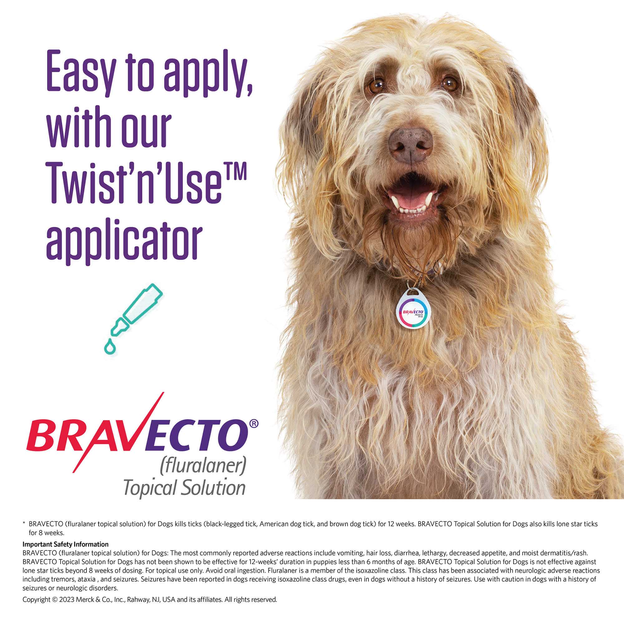 Rx Bravecto (fluralaner topical solution) Flea & Tick 12-Week Topical for Dogs - Image 3