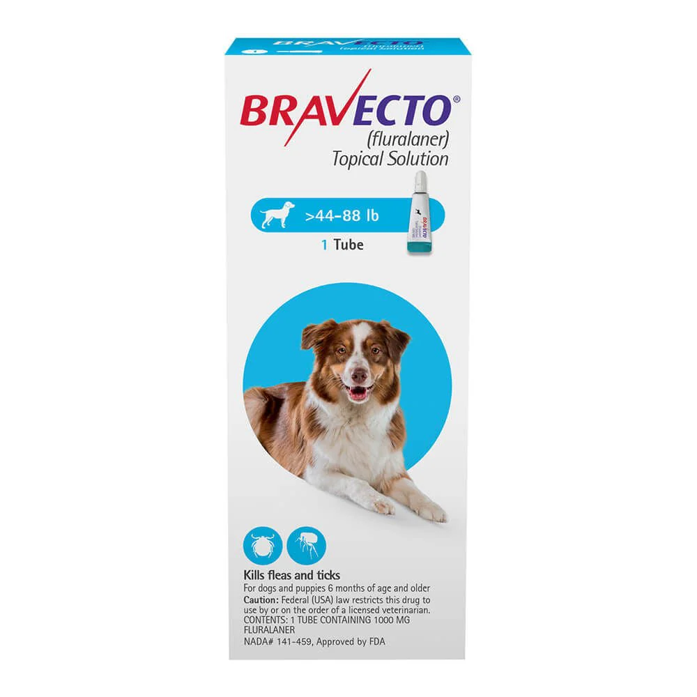 Rx Bravecto (fluralaner topical solution) Flea & Tick 12-Week Topical for Dogs - Image 1