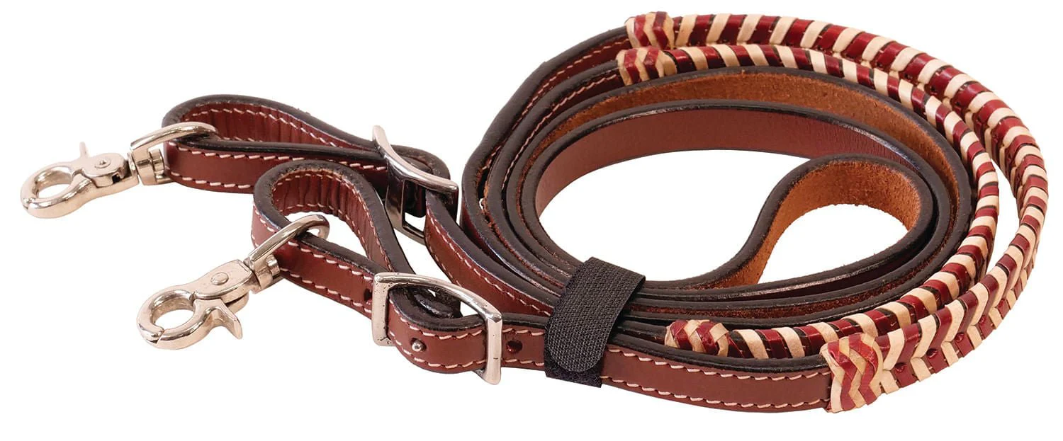 Brown Rawhide Laced Roping Rein, 7