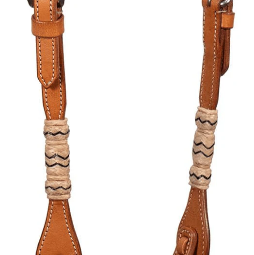 Buffalo Leather Braided Rawhide One Ear Headstall, Full - Image 2