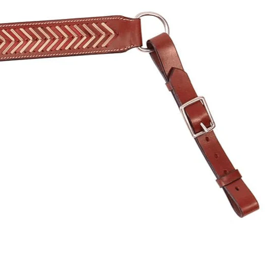 Buffalo Leather Brown Rawhide Laced Breast Collar - Image 3