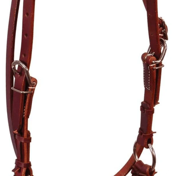 Buffalo Leather Fully Adjustable Rawhide Side Pull Headstall - Image 3