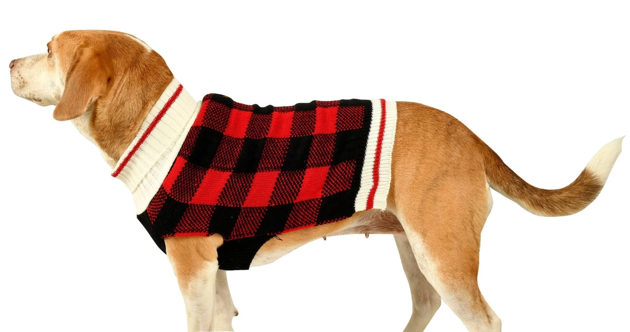 Buffalo Plaid Dog Sweater - Image 1