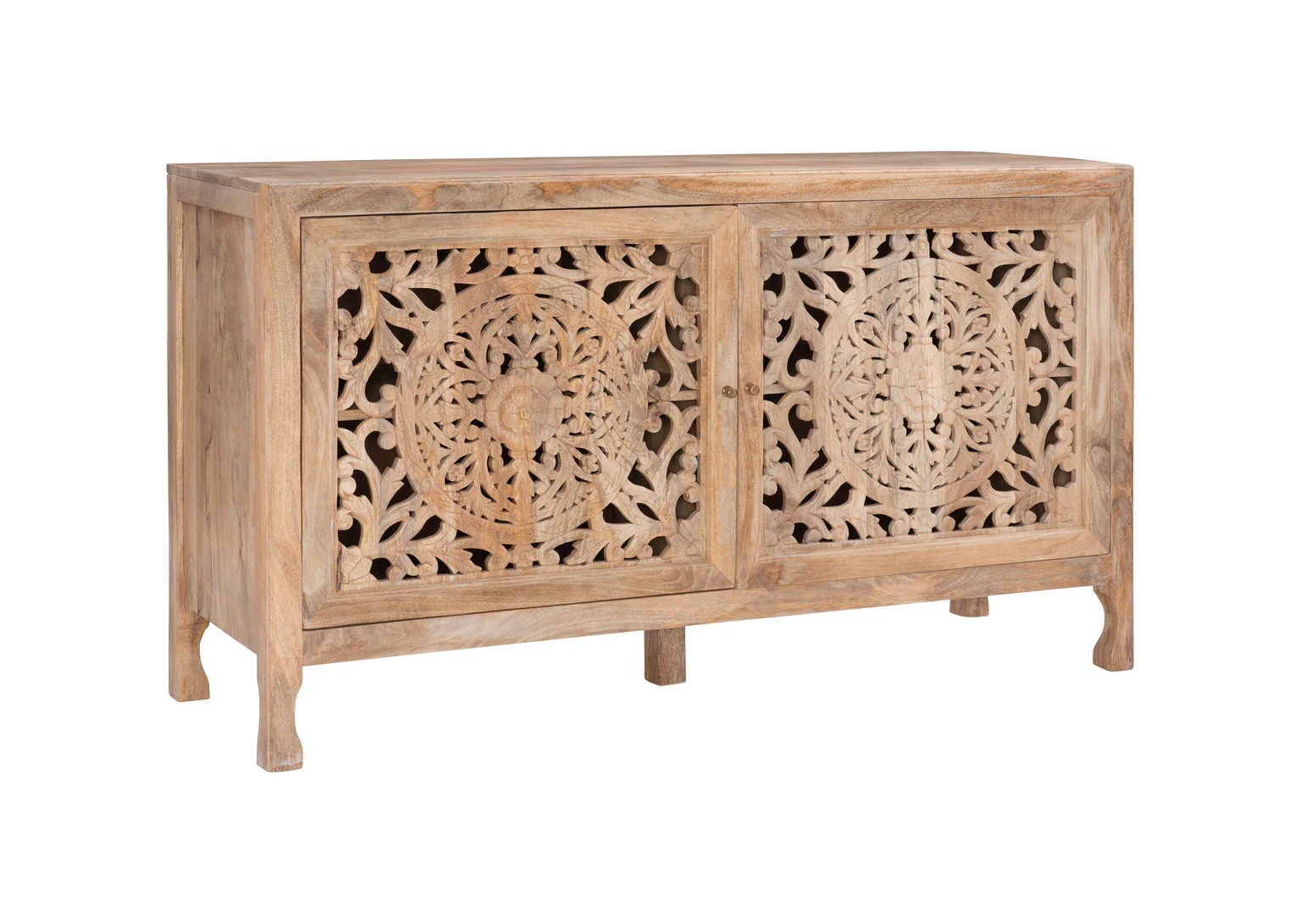 HEIDI NATURAL 2 DOOR CARVED CABINET 20A2083 - Image 1
