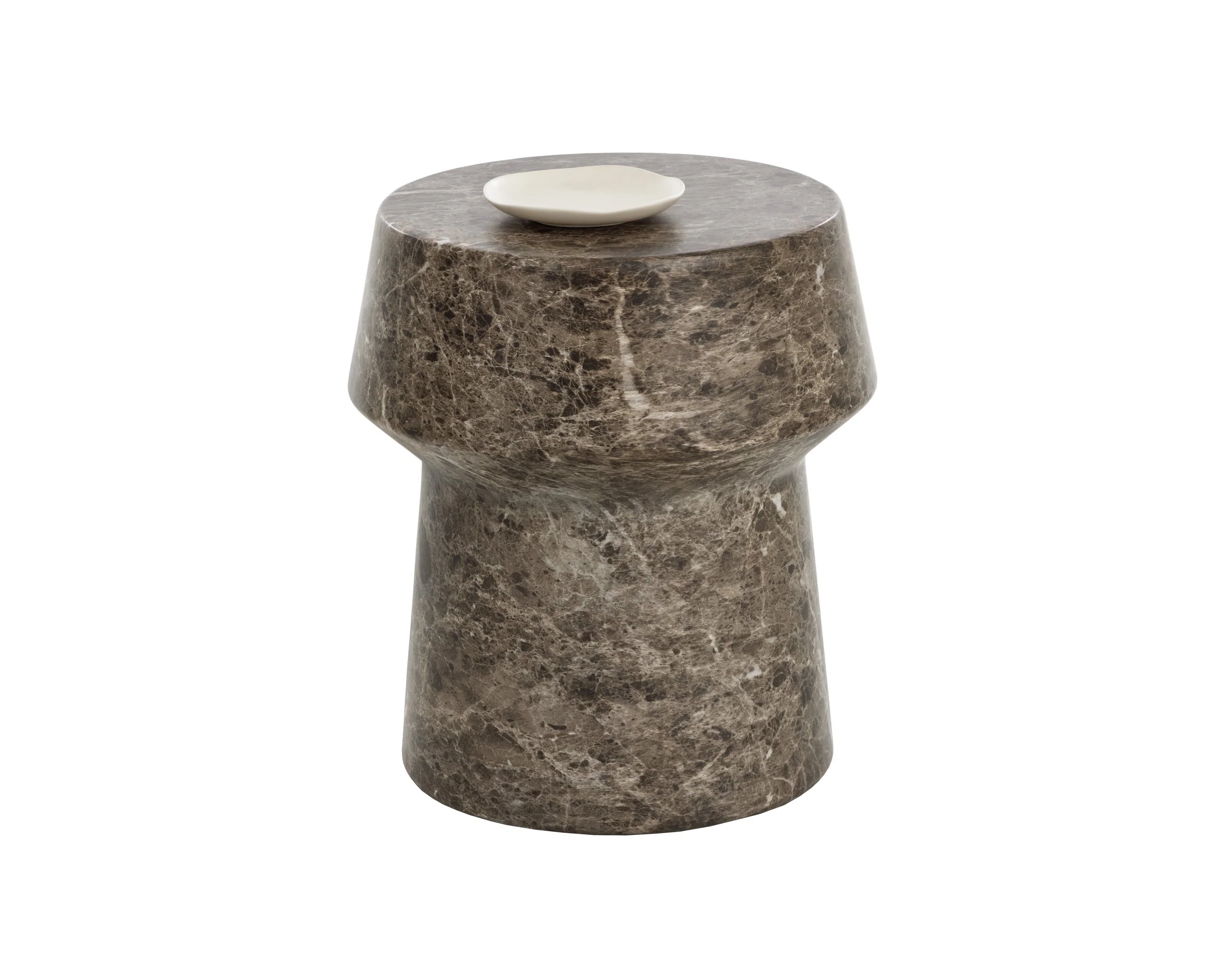 Brie End Table – Marble Look – Dark Emperador