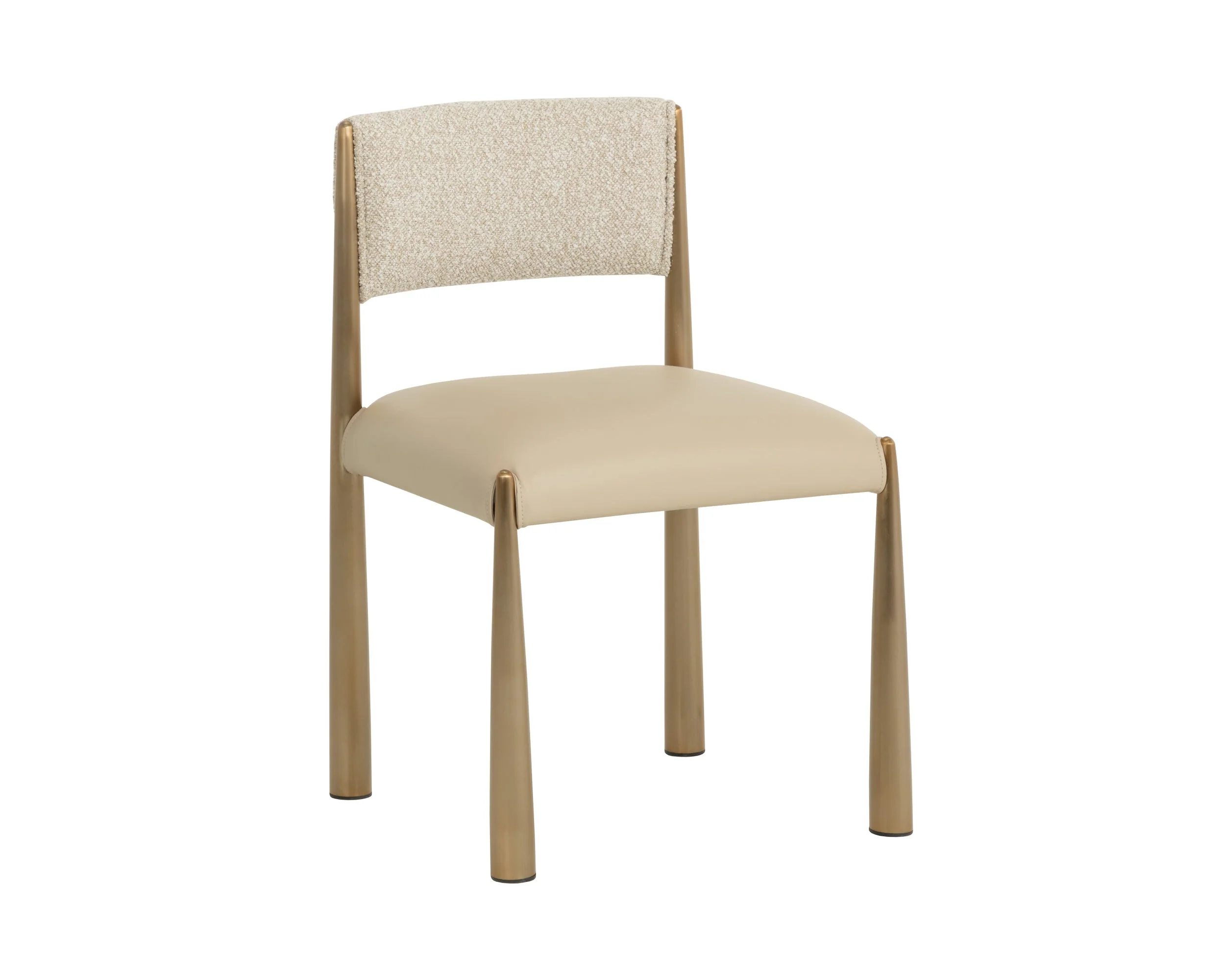 Bayard Dining Chair – Antique Brass – Napa Beige / Santa Cruz Oatmeal