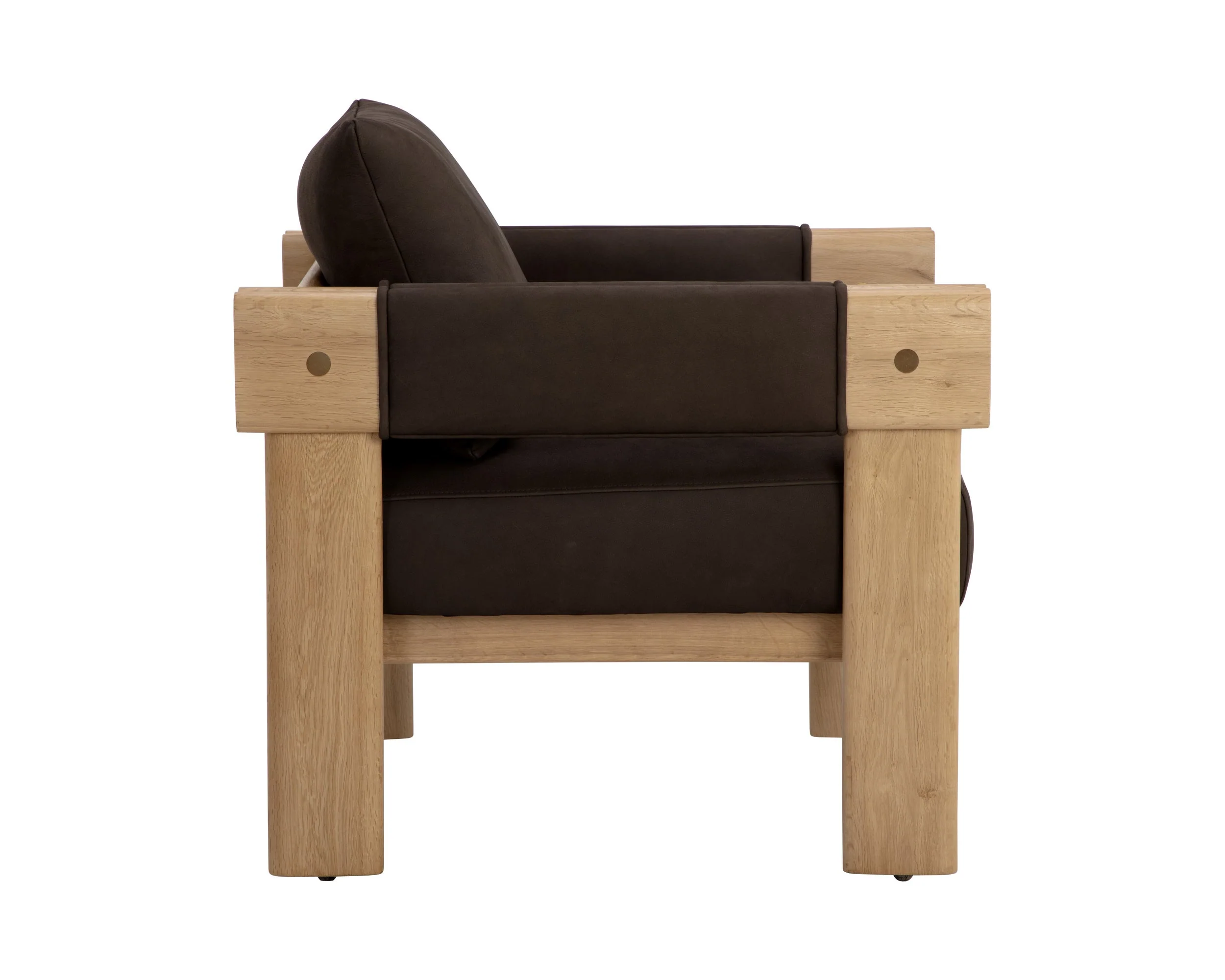 Carmichael Lounge Chair - Nubuck Cocoa Leather - Image 3