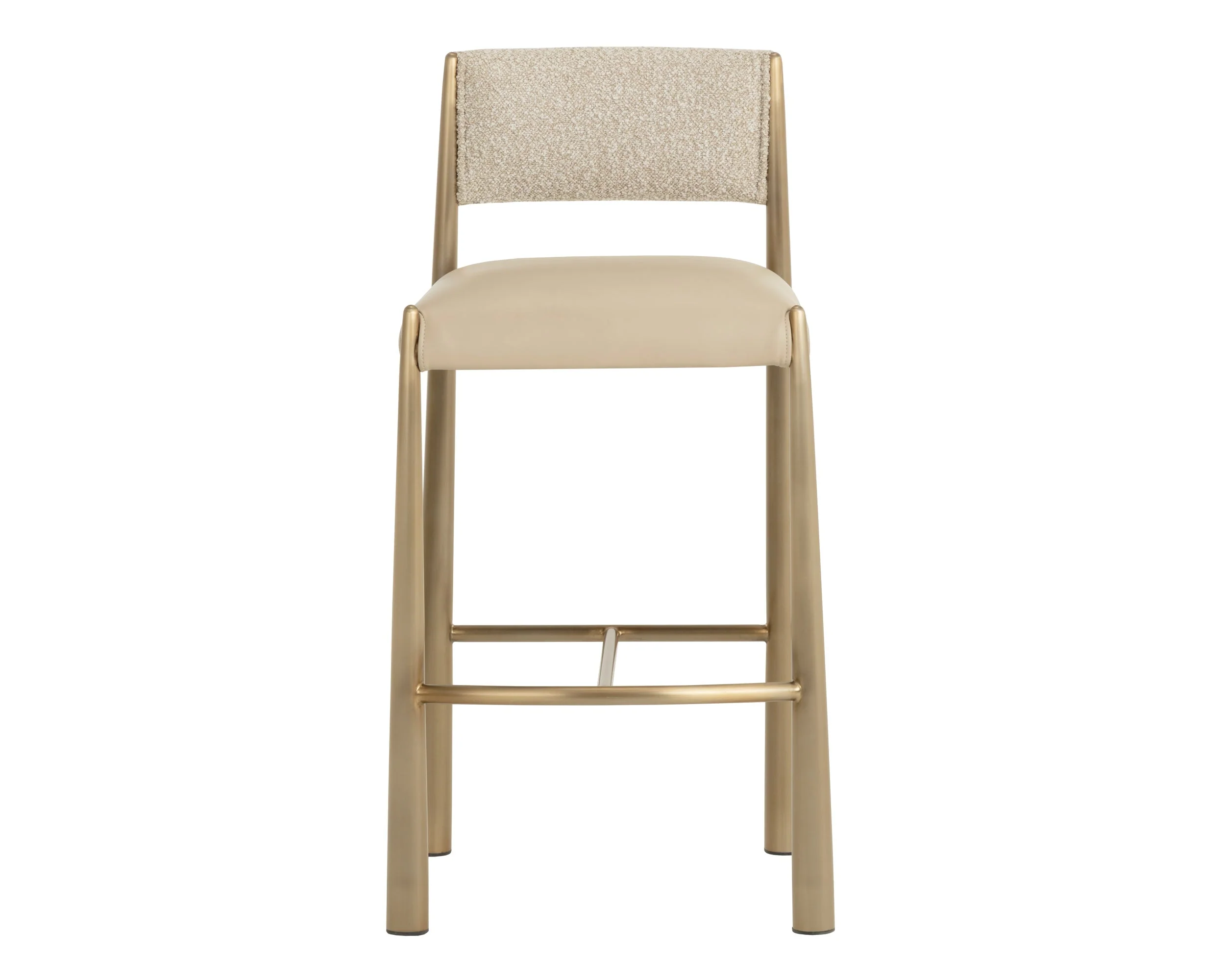 Bayard Barstool - Antique Brass - Napa Beige / Santa Cruz Oatmeal - Image 2