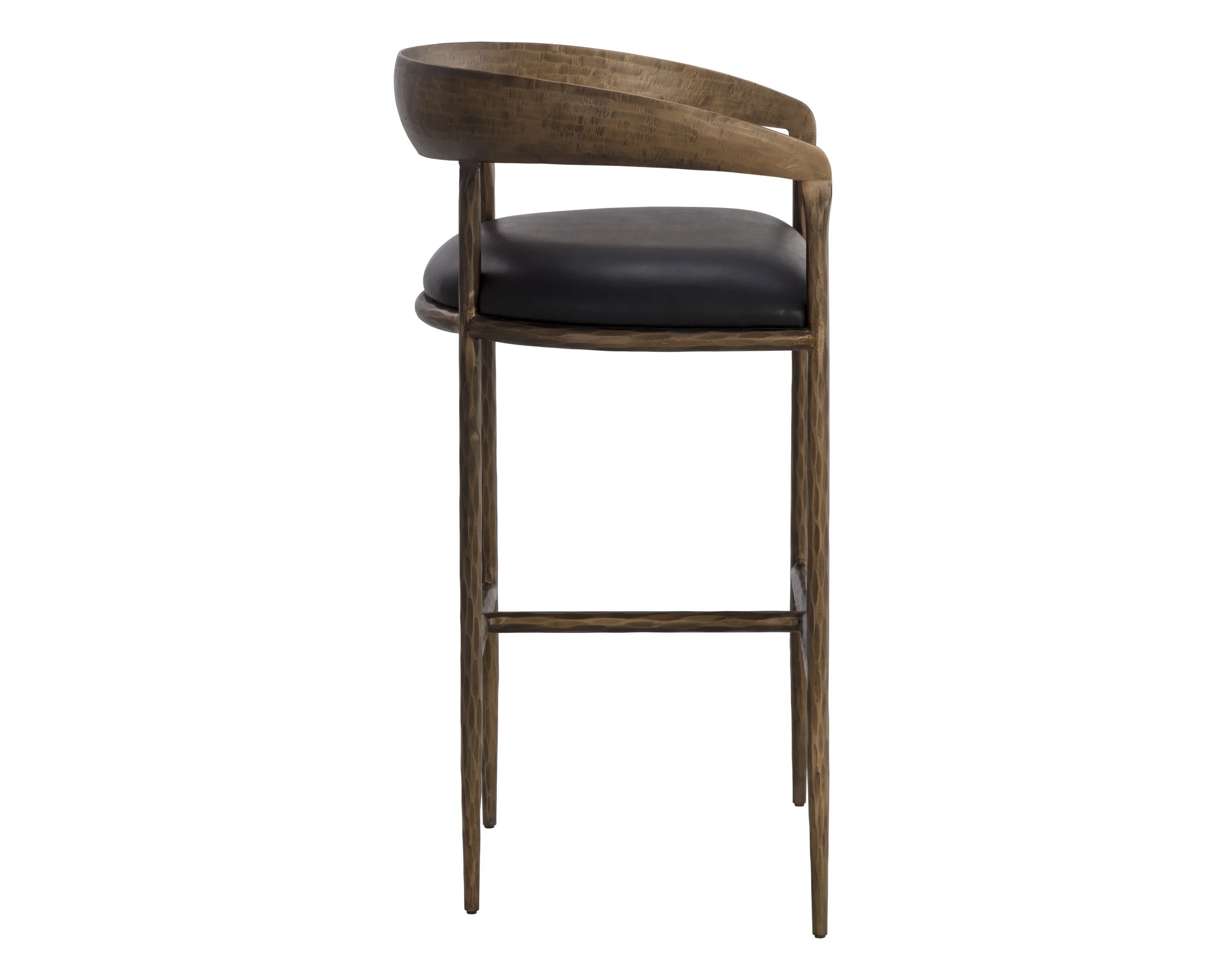 Zanatta Barstool - Charcoal Black Leather - Image 3