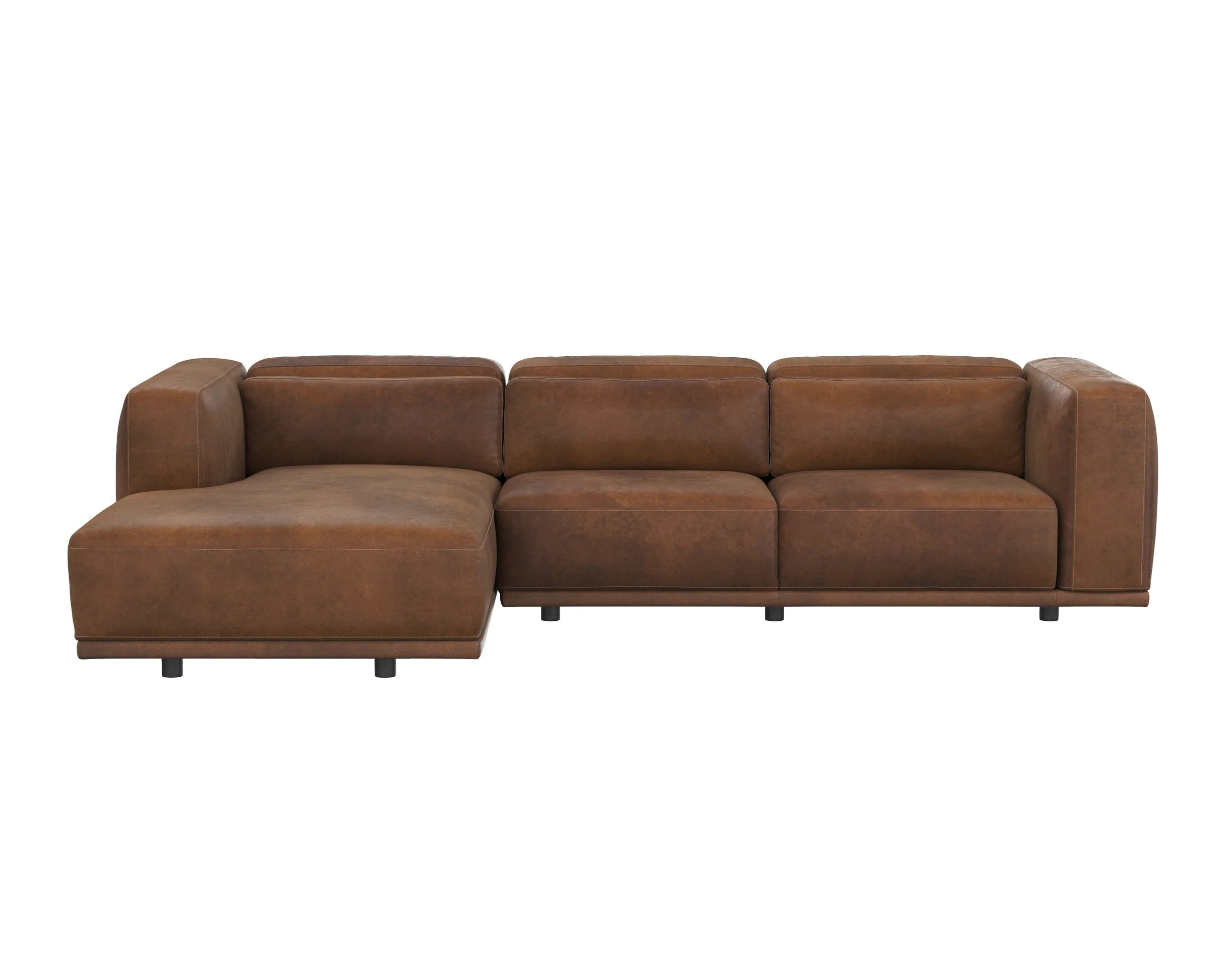 Beau Sofa Chaise - Laf - Lucia Tobacco Leather - Image 2