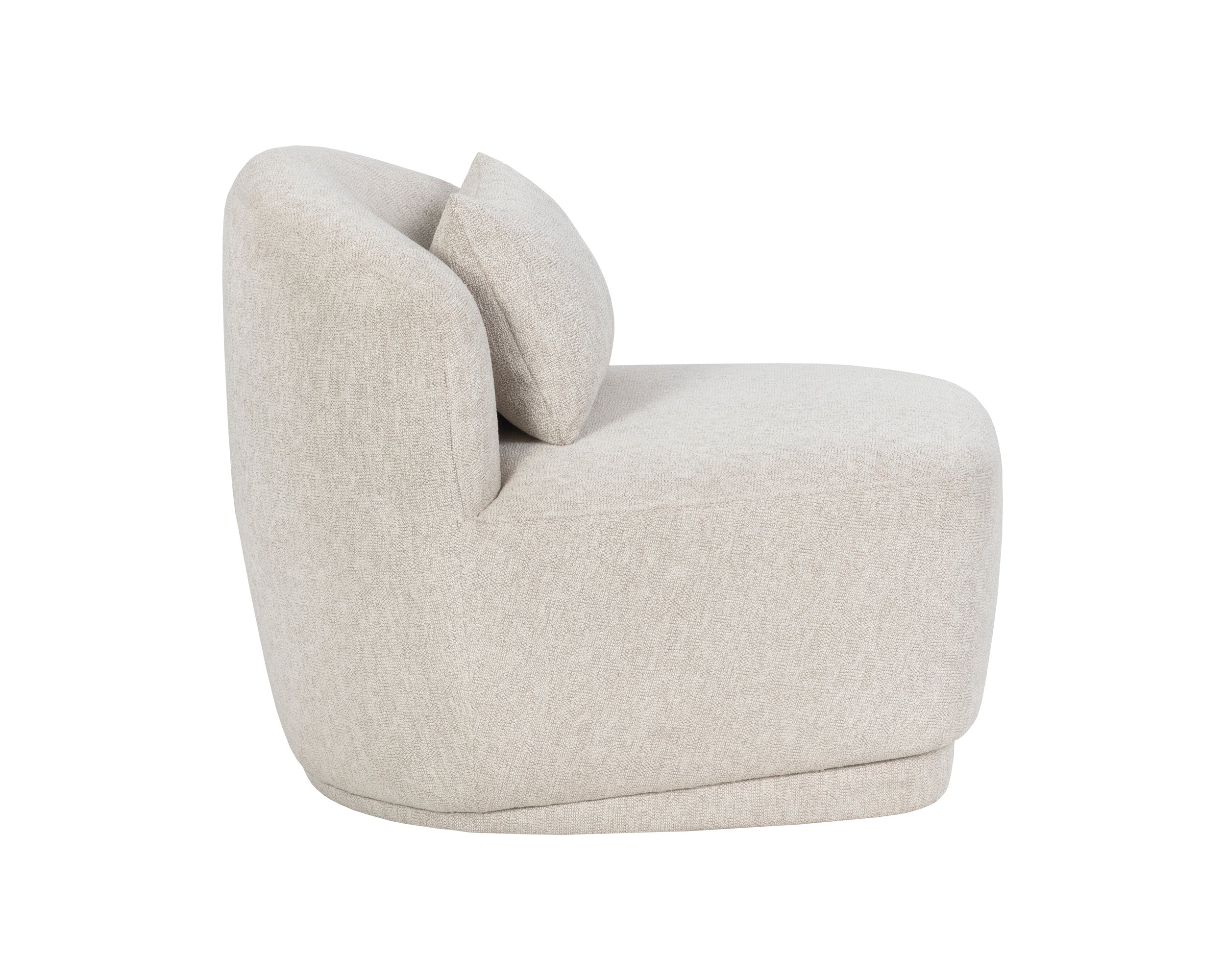 Soraya Swivel Armless Chair - Dove Cream - Image 3