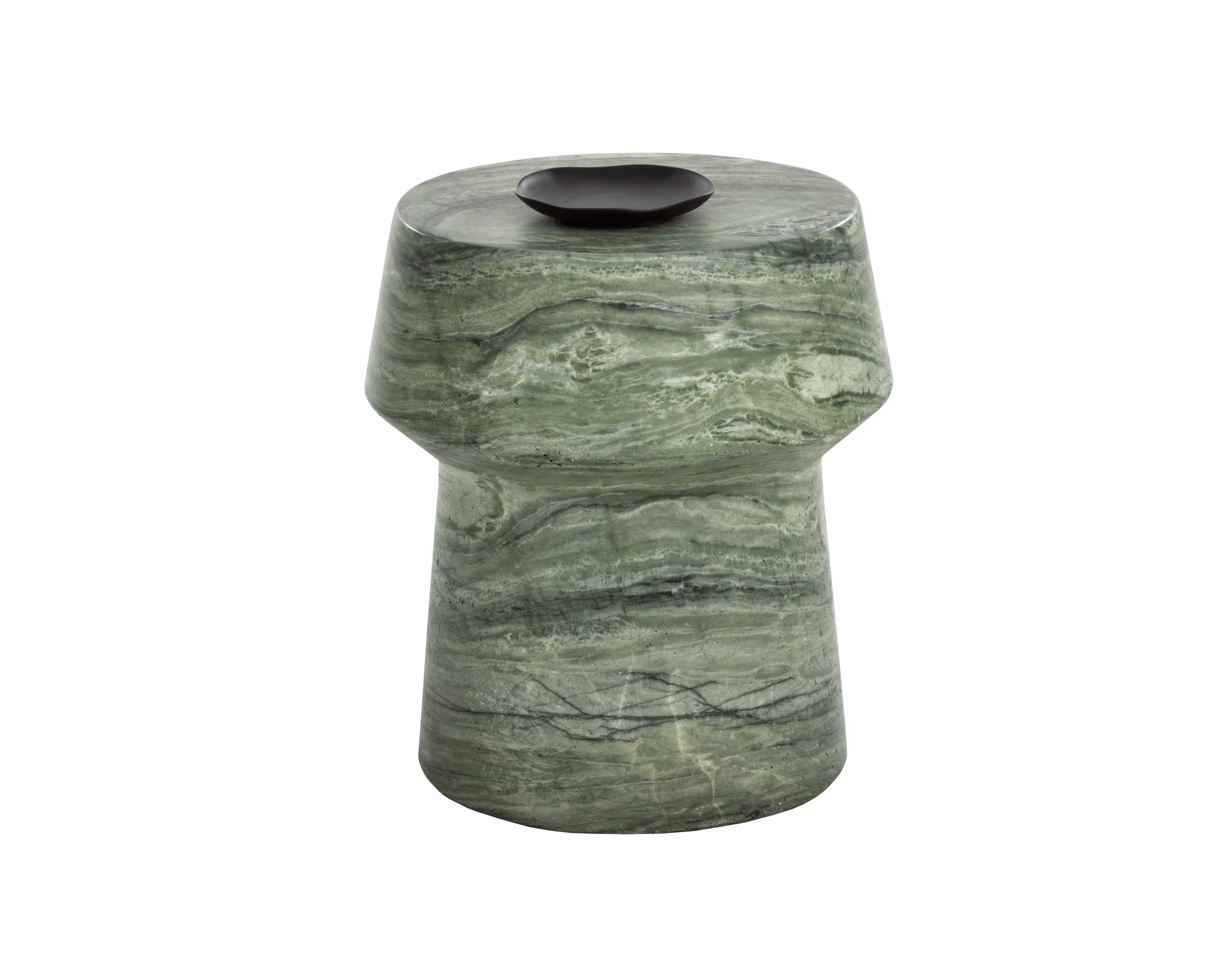 Brie End Table – Marble Look – Sage