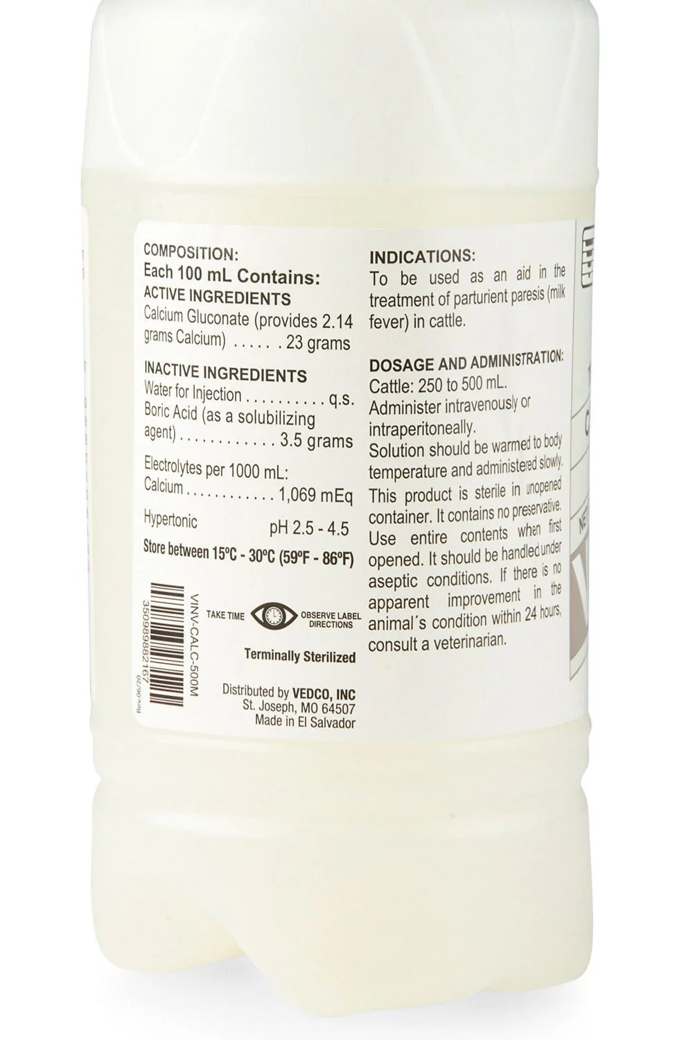 Calcium Gluconate 23% Solution, 500 mL - Image 2