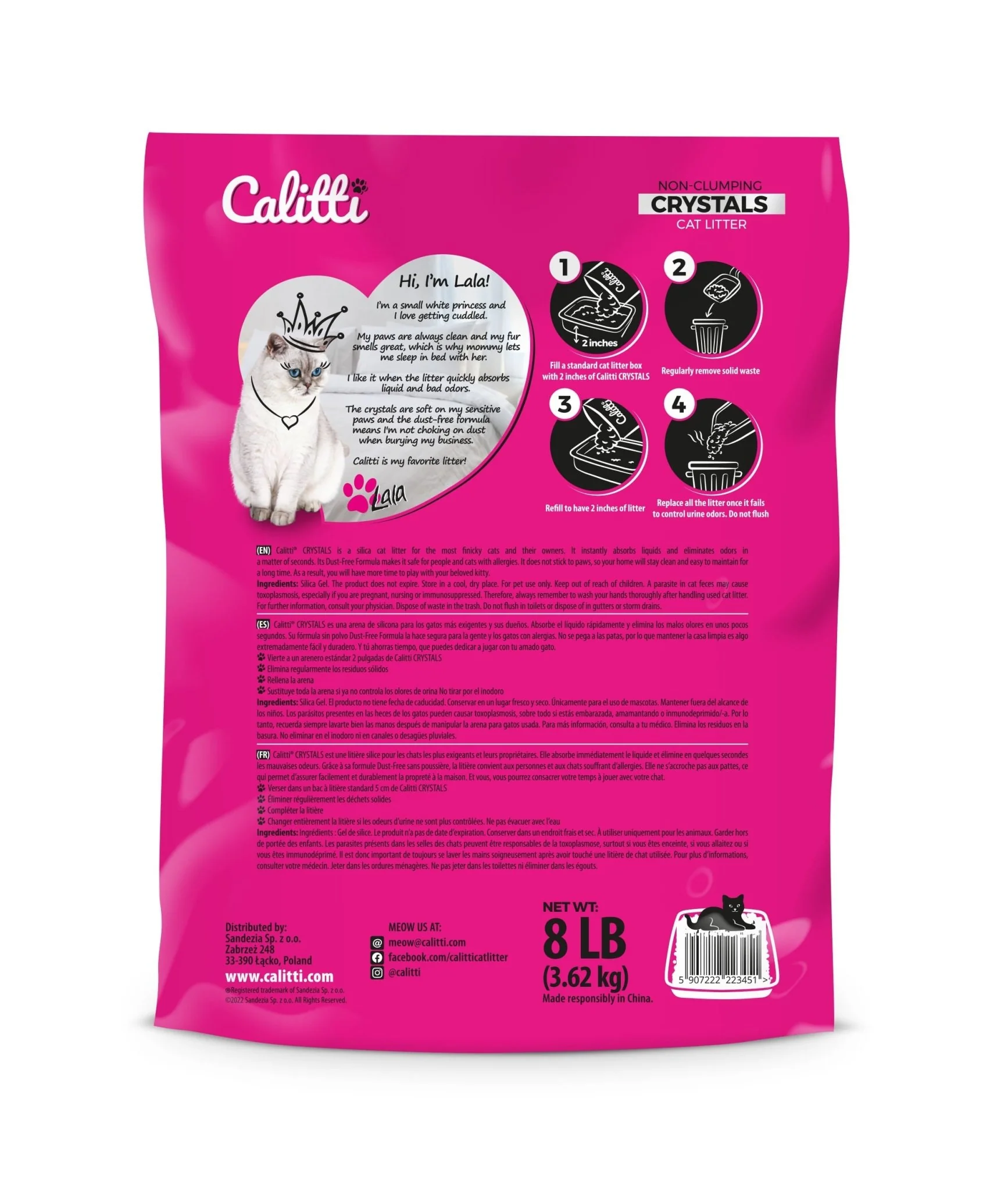 Calitti Non-Clumping Cat Litter Crystals with Silica Gel, 8 lbs - Image 3