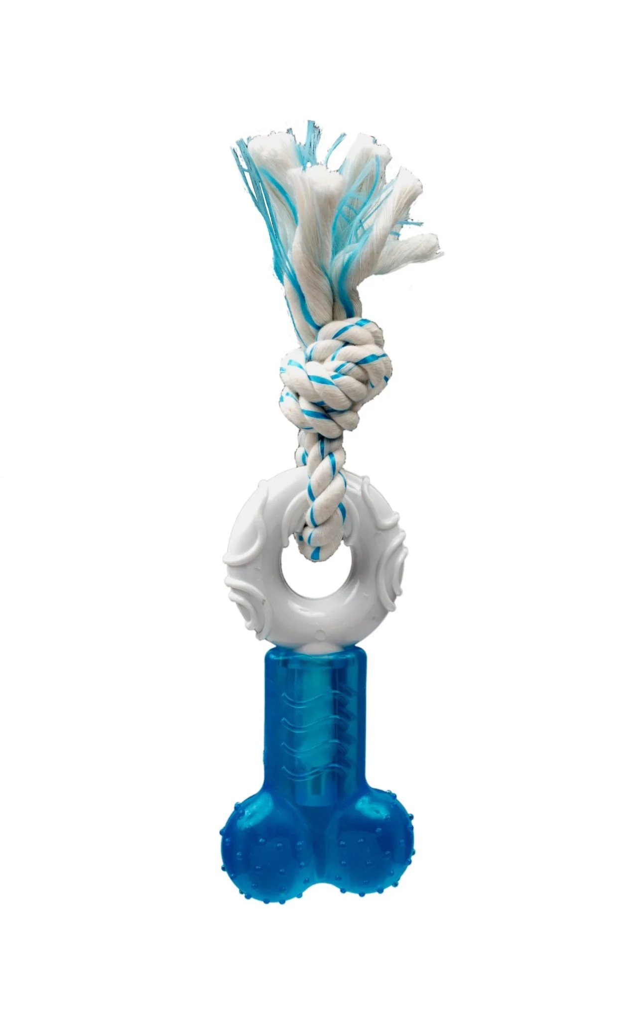 Canine Clean Peppermint Bone/Donut/Rope, 7.5″, Blue/White