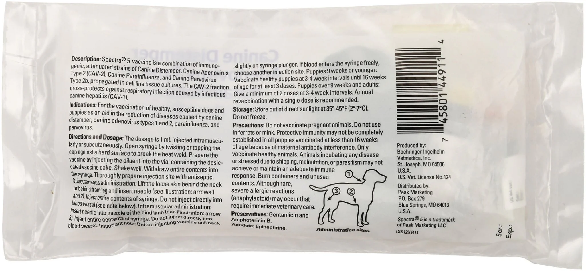 Canine Spectra 5 Dog Vaccine (5 Way Puppy Shot) - Image 2