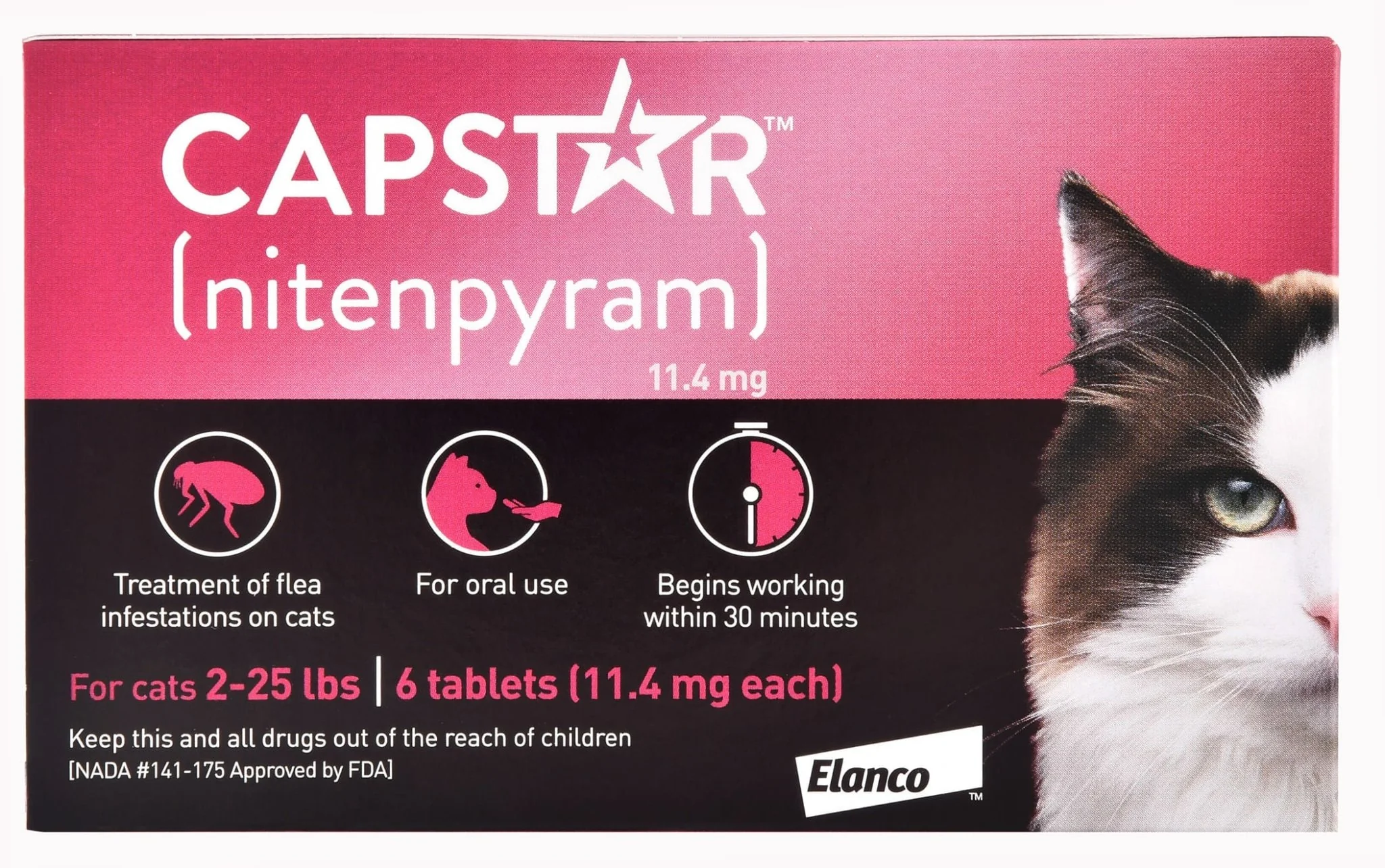 Capstar Oral Flea Tablets for Cats, 6 Count - Image 1