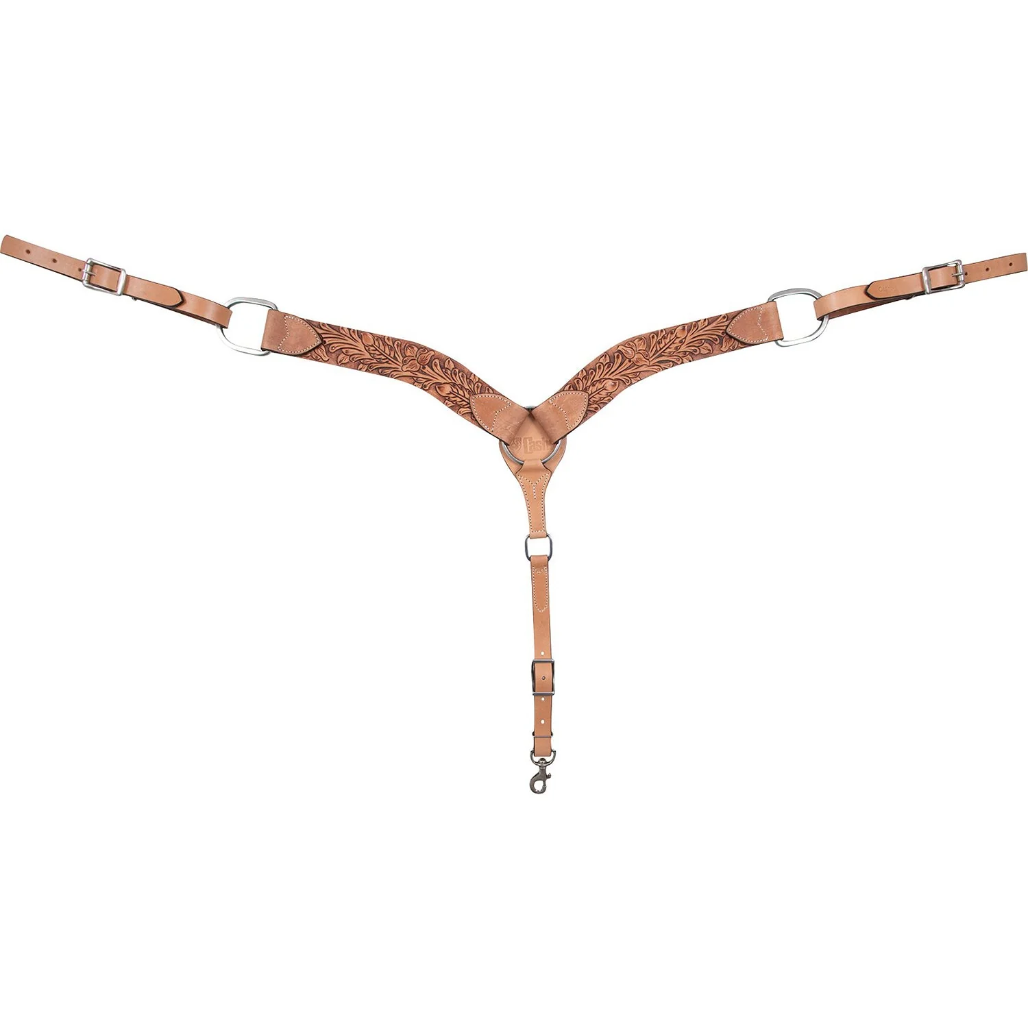 Cashel 2.25″ Antiqued Leaf Tooled Leather Breast Collar