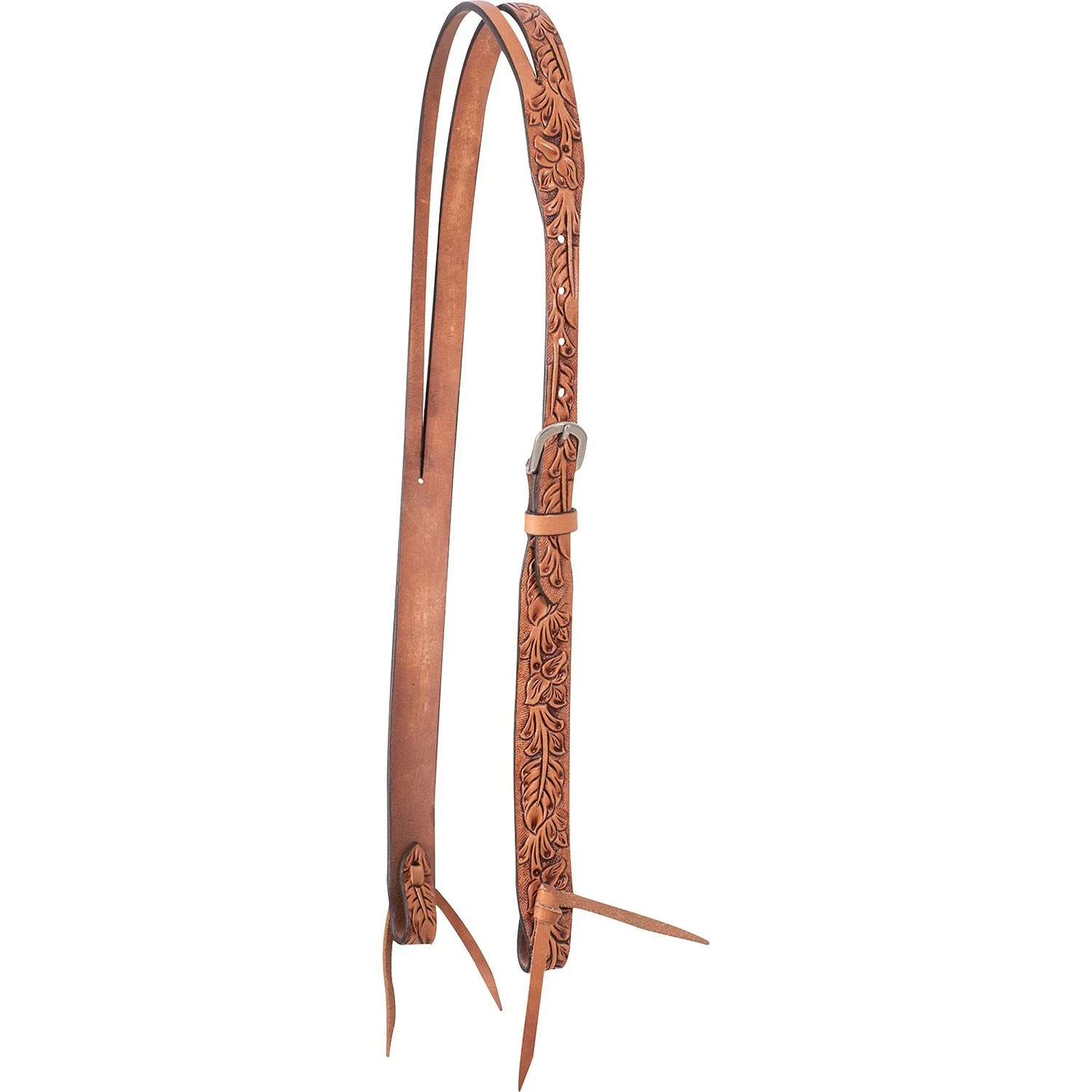 Cashel Antiqued Leaf Tooled Split Ear Headstall - Image 1