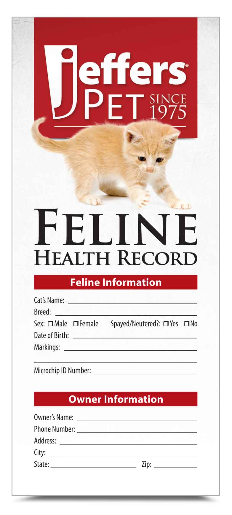 Jeffers Cat Health Record - Image 1