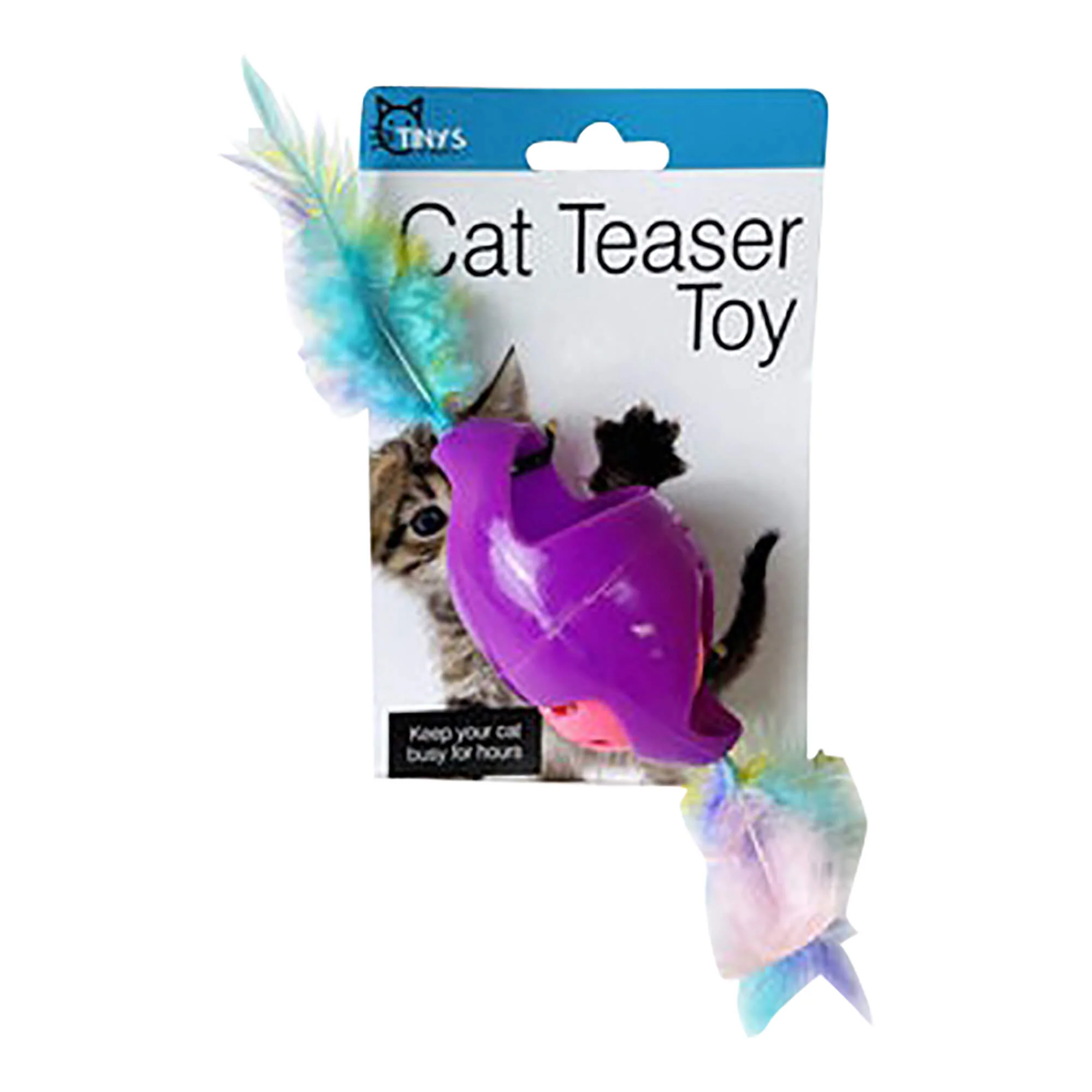 Cat Jingle Rolling Toy with Feather - Image 1