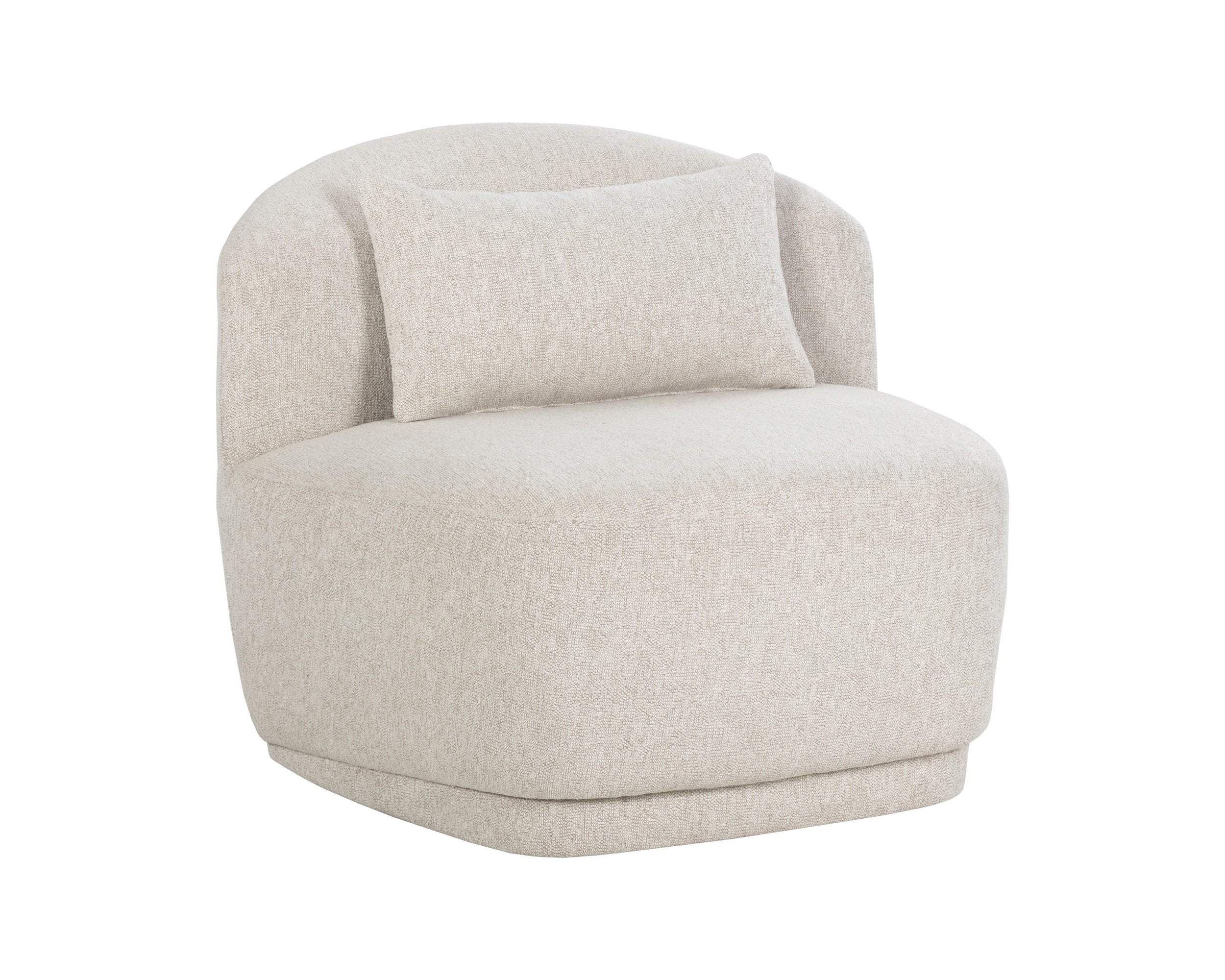 Soraya Swivel Armless Chair – Dove Cream