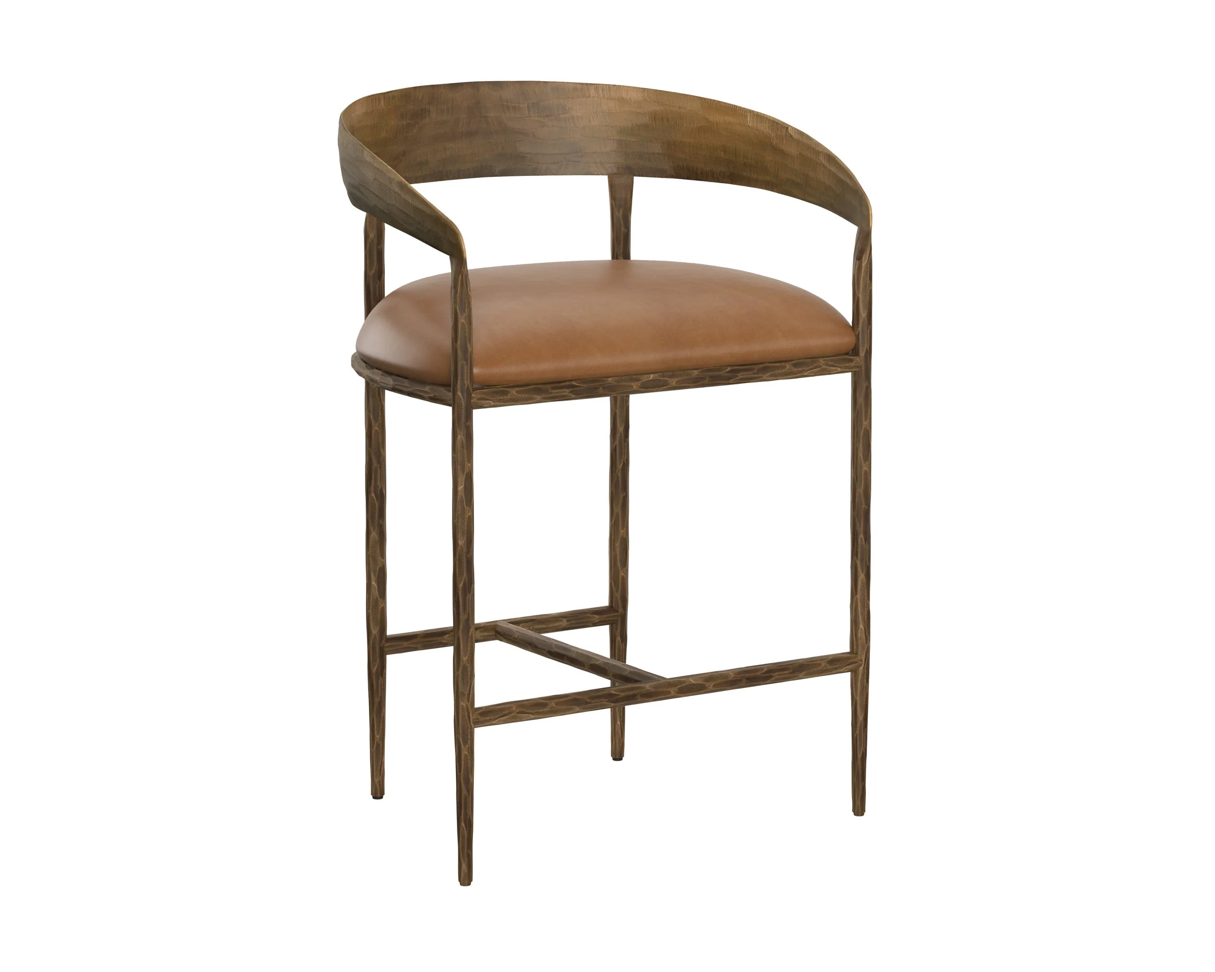 Zanatta Counter Stool – Tan Leather