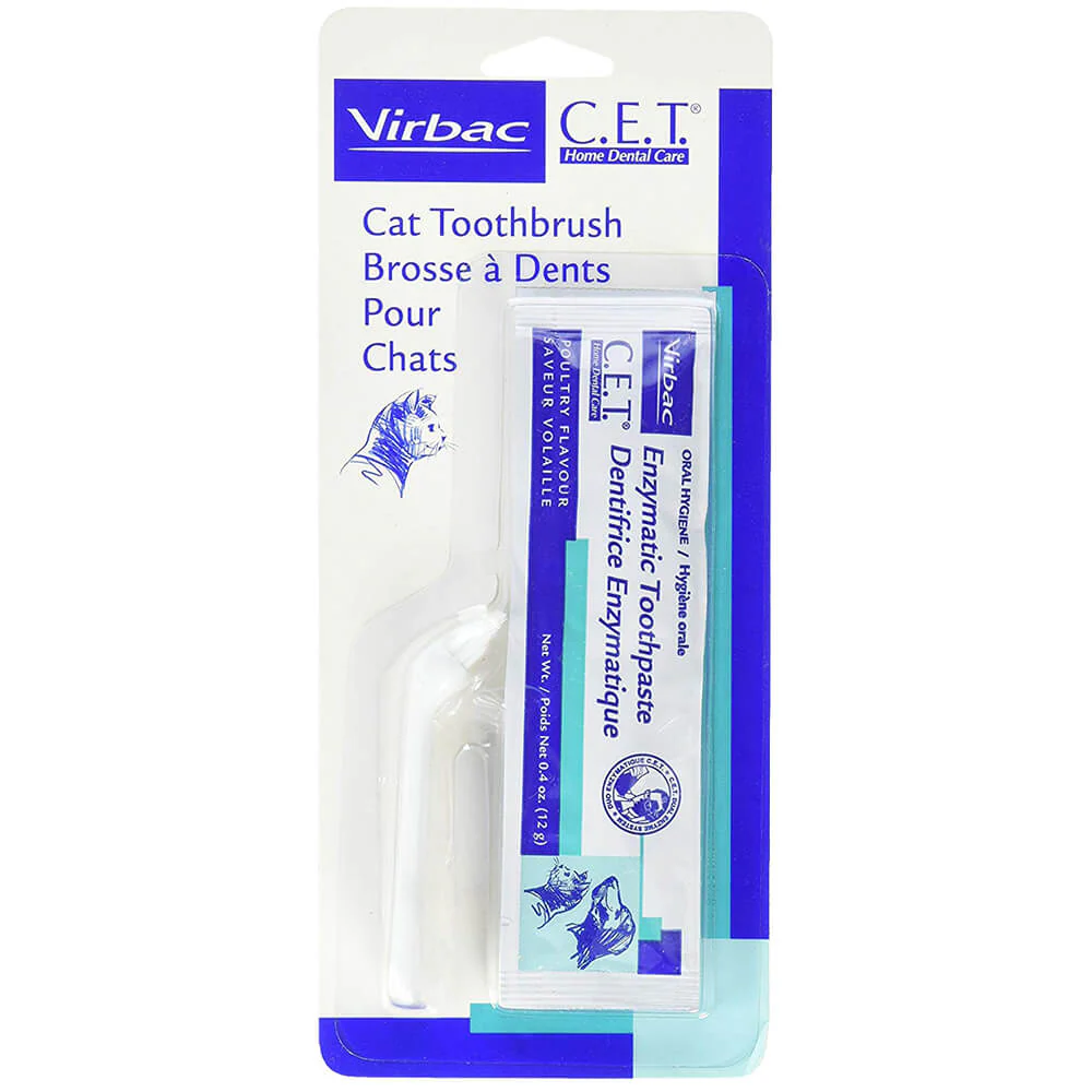 C.E.T. Cat Toothbrush with Poultry Toothpaste for Cats