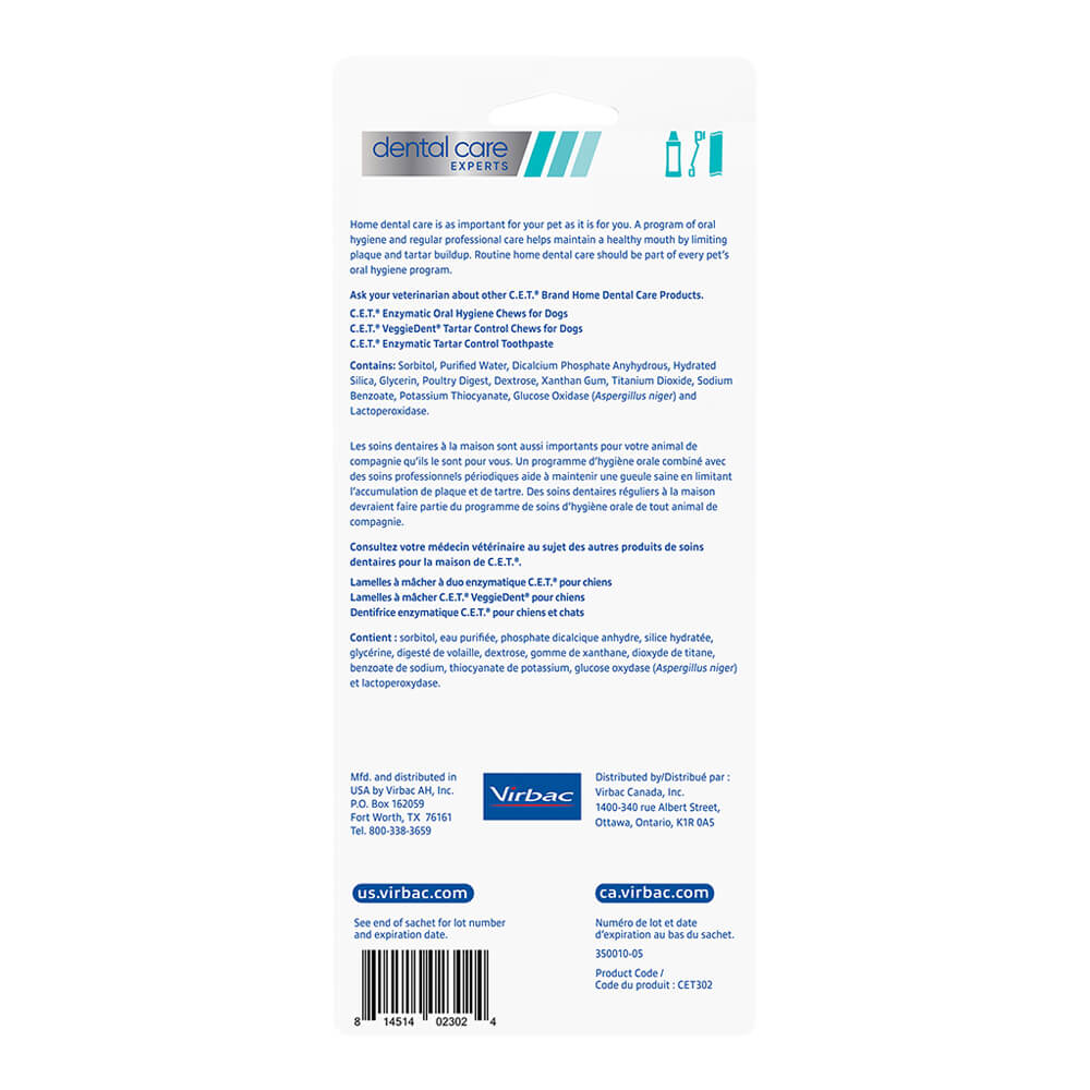 C.E.T. Mini-Toothbrush with Poultry Toothpaste for Dogs & Cats - Image 2