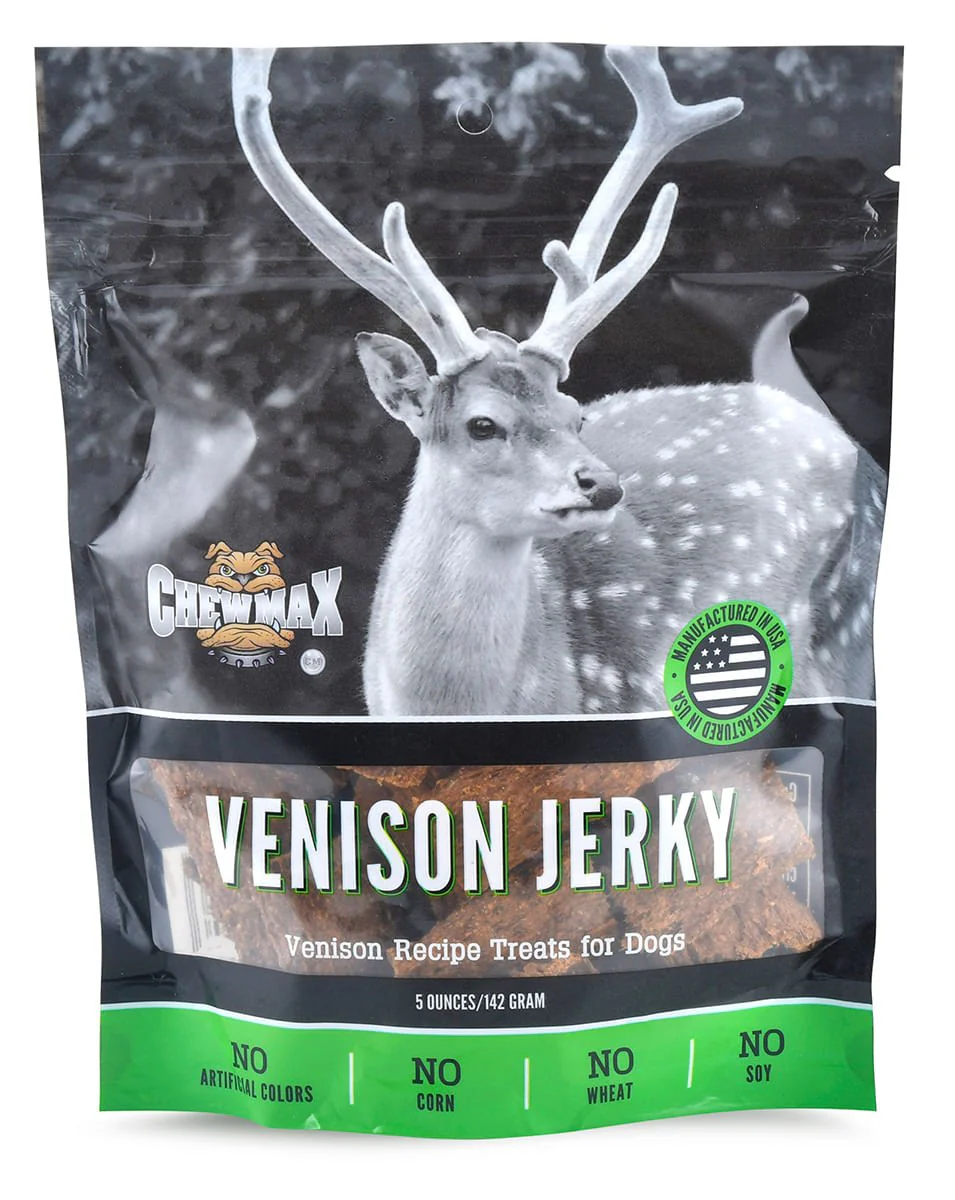 ChewMax All Natural Jerky Dog Treats – Chicken, Duck, Pork & Venison, High Protein, Made in USA - Image 1