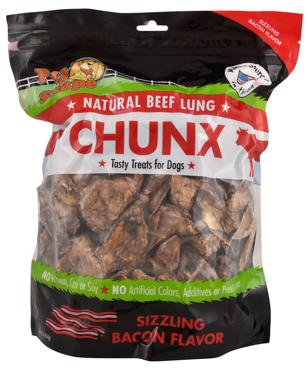 Chunx Bacon Treats for Dogs, 1 lb - Image 1