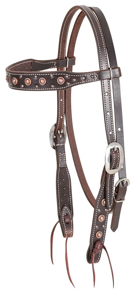 Classic Equine Copper Dot Browband Headstall - Image 1