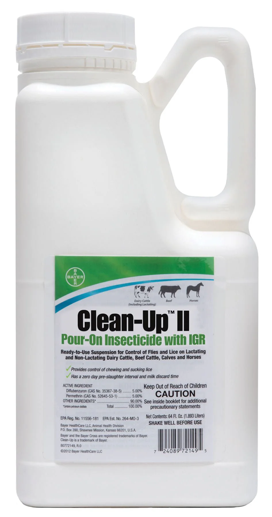 Clean-Up II Pour-On Insecticide with IGR for Fly Control - Image 1