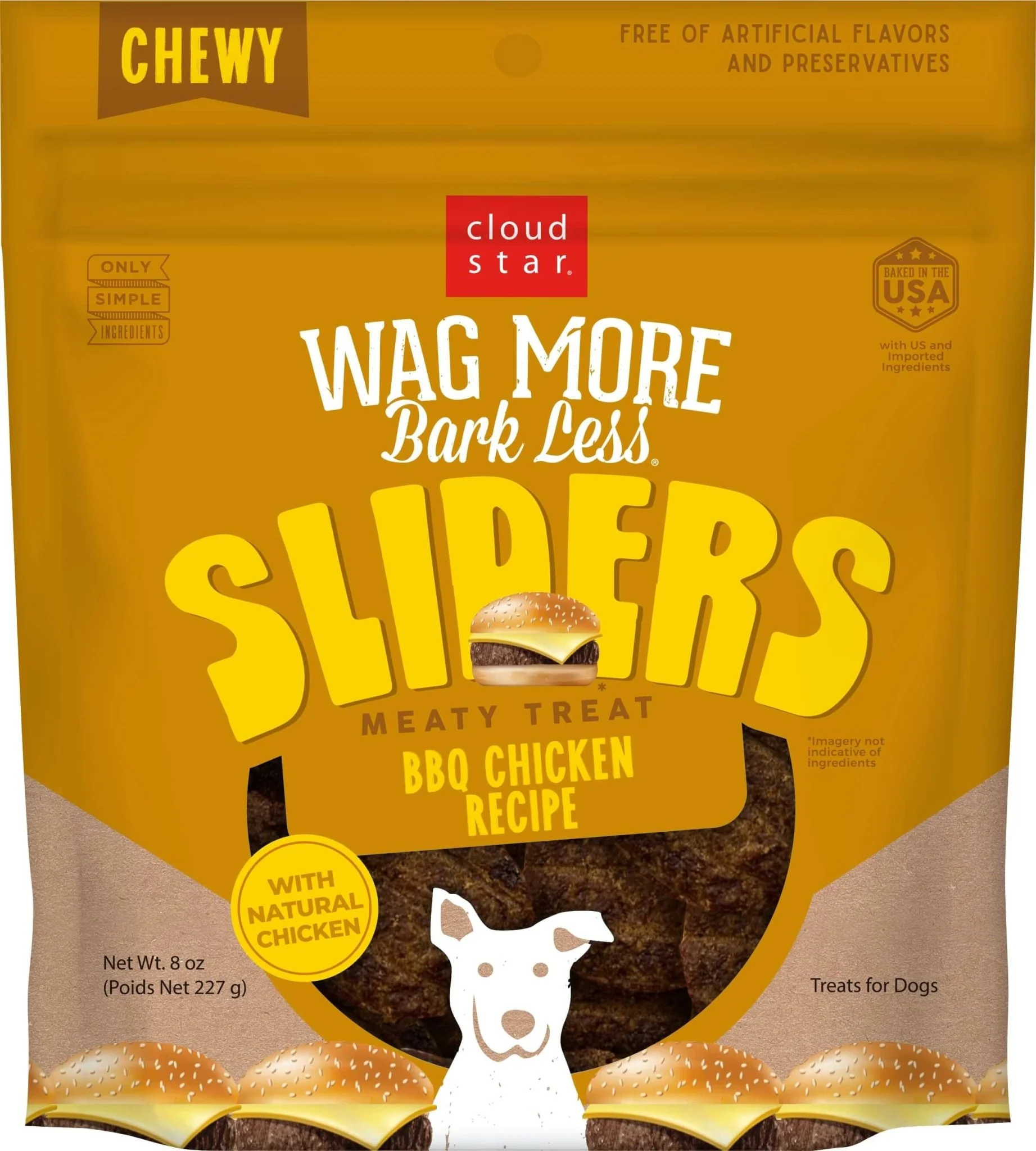 Cloud Star Wag More Bark Less Sliders Dog Treats, 8 oz - Image 1