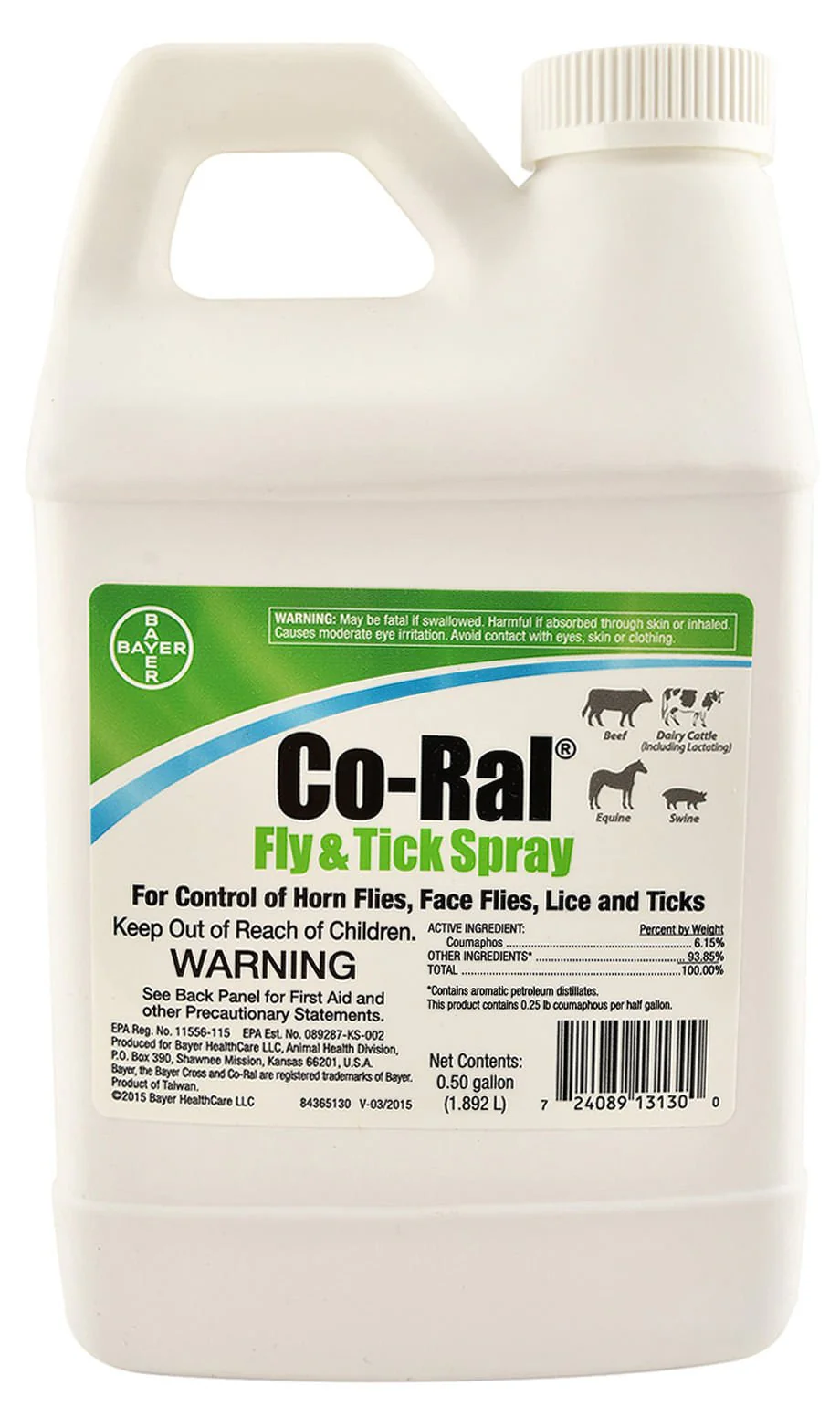 Co-Ral Fly & Tick Spray, 64 oz - Pesticide for Livestock - Image 1