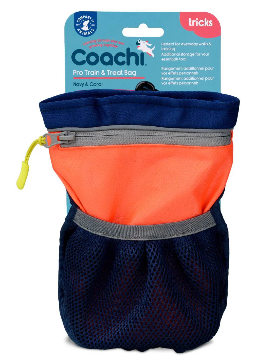 Coachi Pro Train & Treat Bag, Navy & Coral - Image 1