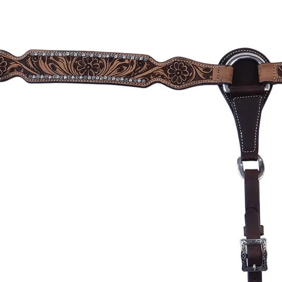 Cody Pro Flower Tooled Breast Collar - Image 2