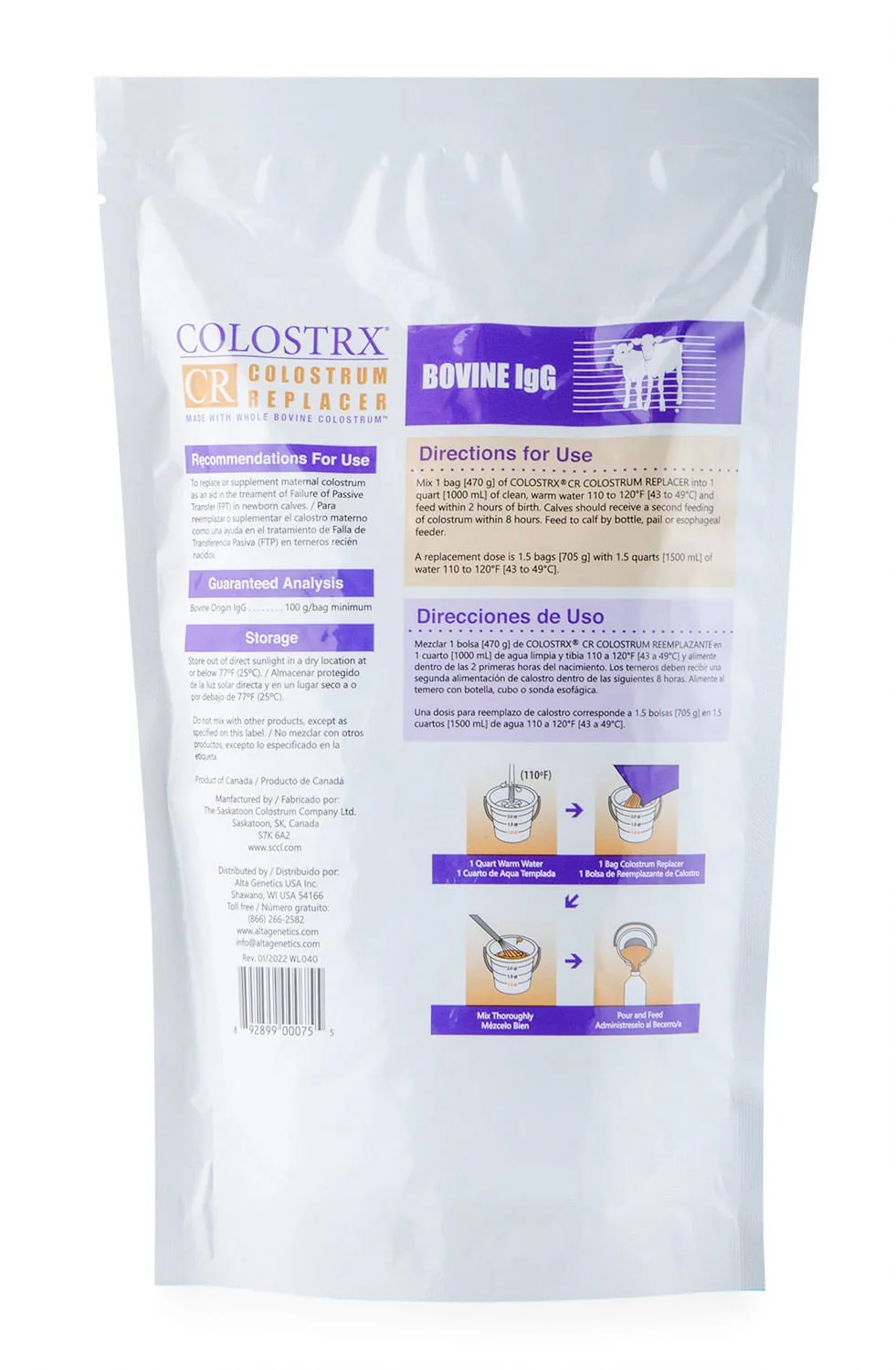 Colostrx CR Colostrum Replacer for Calves, 16.6 oz - Image 2