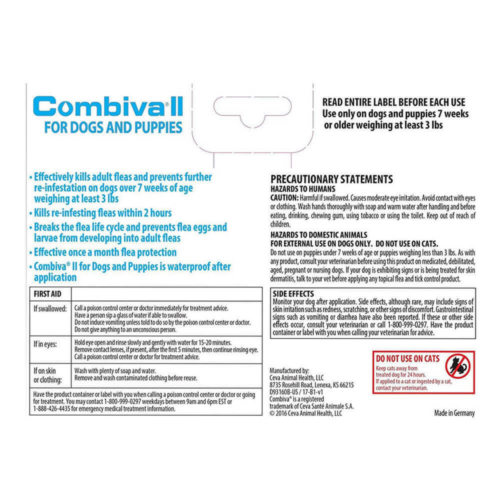 Combiva II for Dogs & Puppies, 21-55 lbs, 3 ct - Image 2