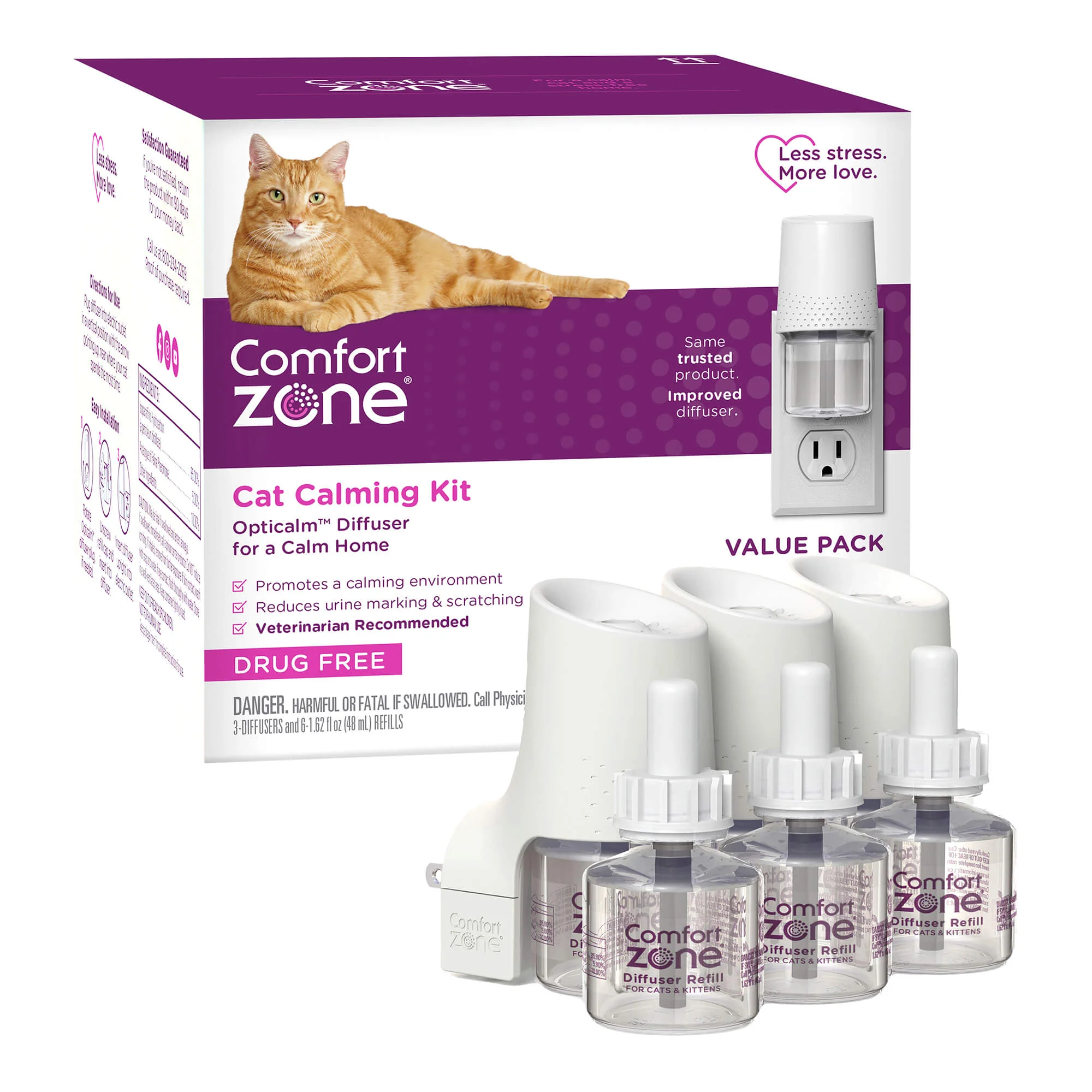 Comfort Zone Cat Calming Diffuser & Refills for Cats & Kittens